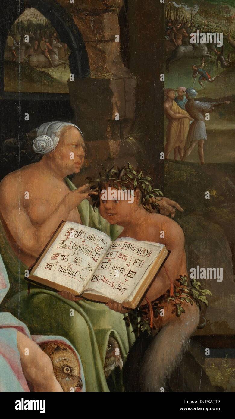 Saul e la Strega di Endor. Dettaglio: Grimoire. Museo: Rijksmuseum Amsterdam. Foto Stock