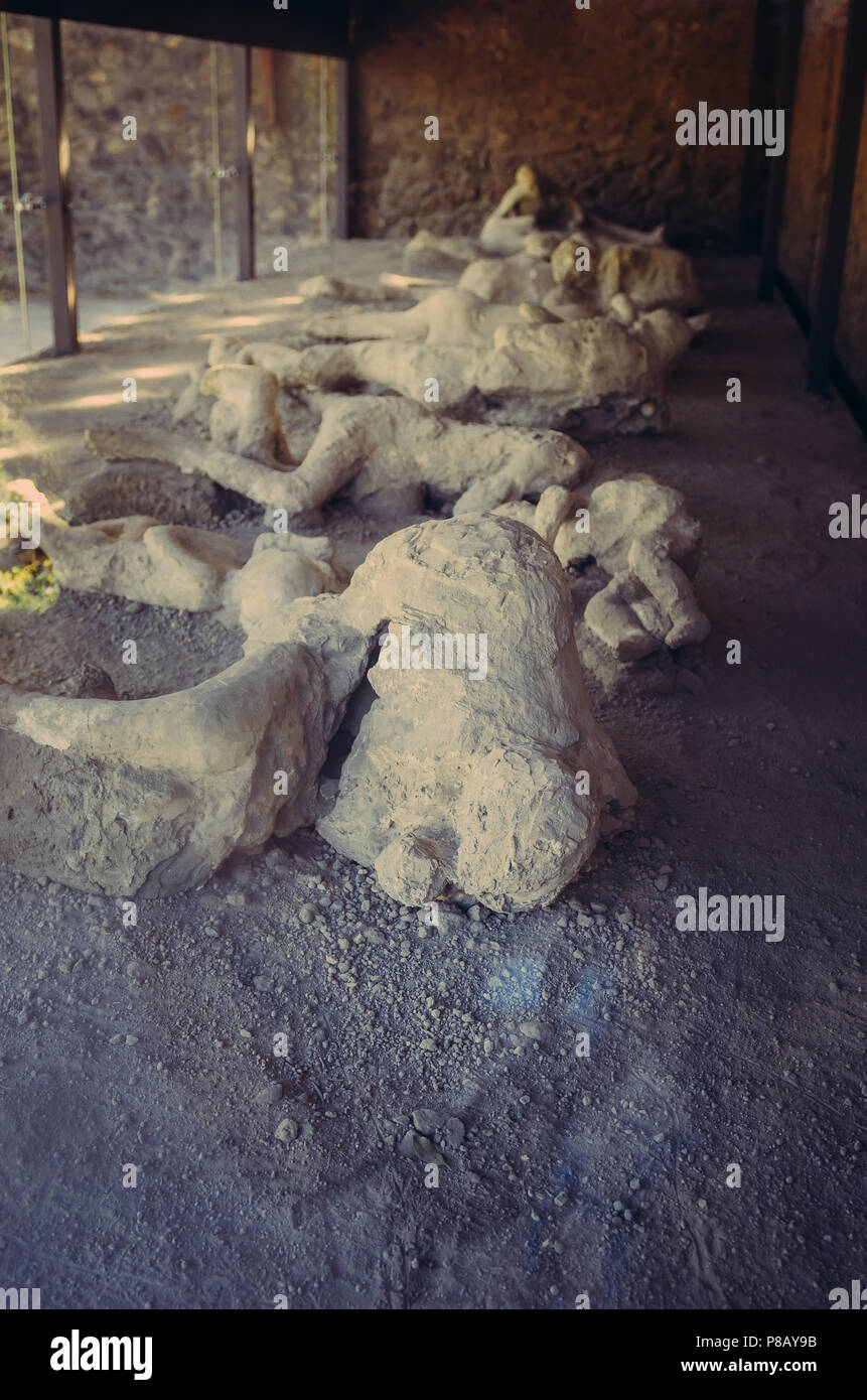 Vittima dell'eruzione di morte in Pompei Foto Stock