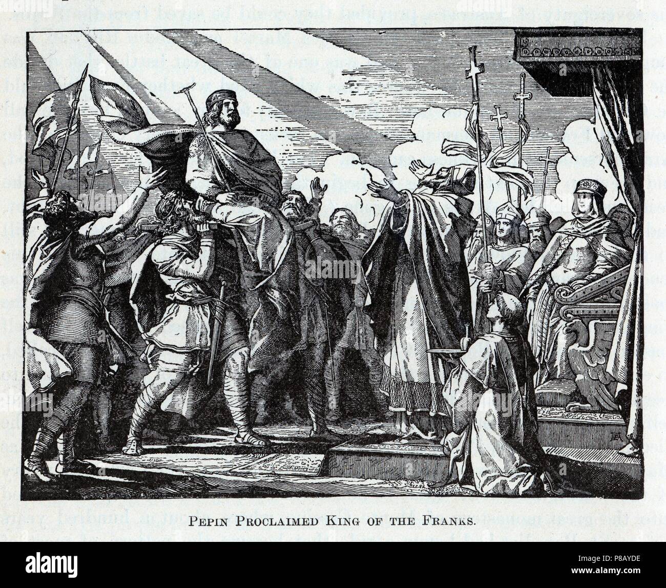 Pipino proclamato re dei Franchi. Museo: Collezione privata. Foto Stock