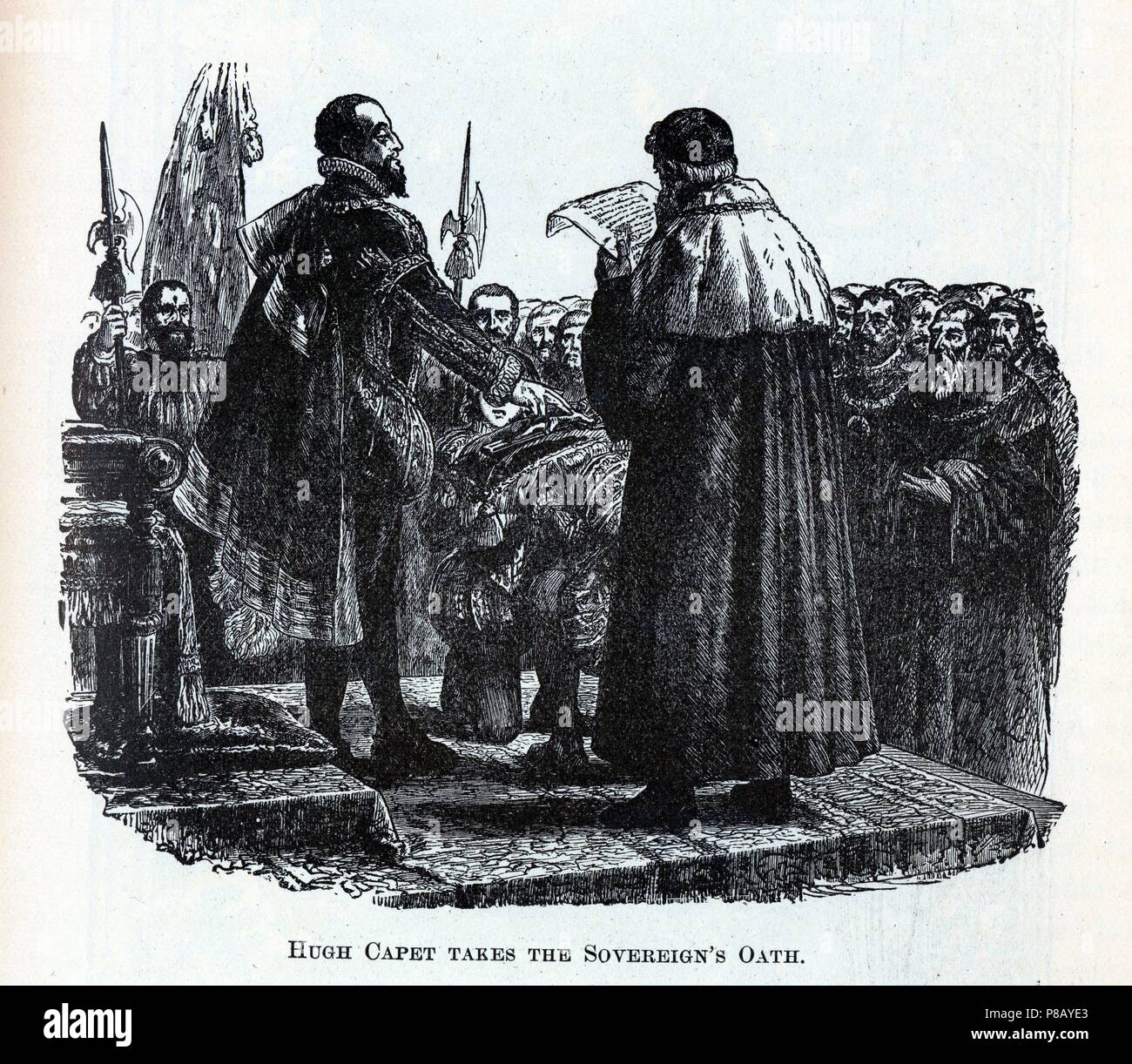 Hugh Capet prende il sovrano il giuramento. Museo: Collezione privata. Foto Stock