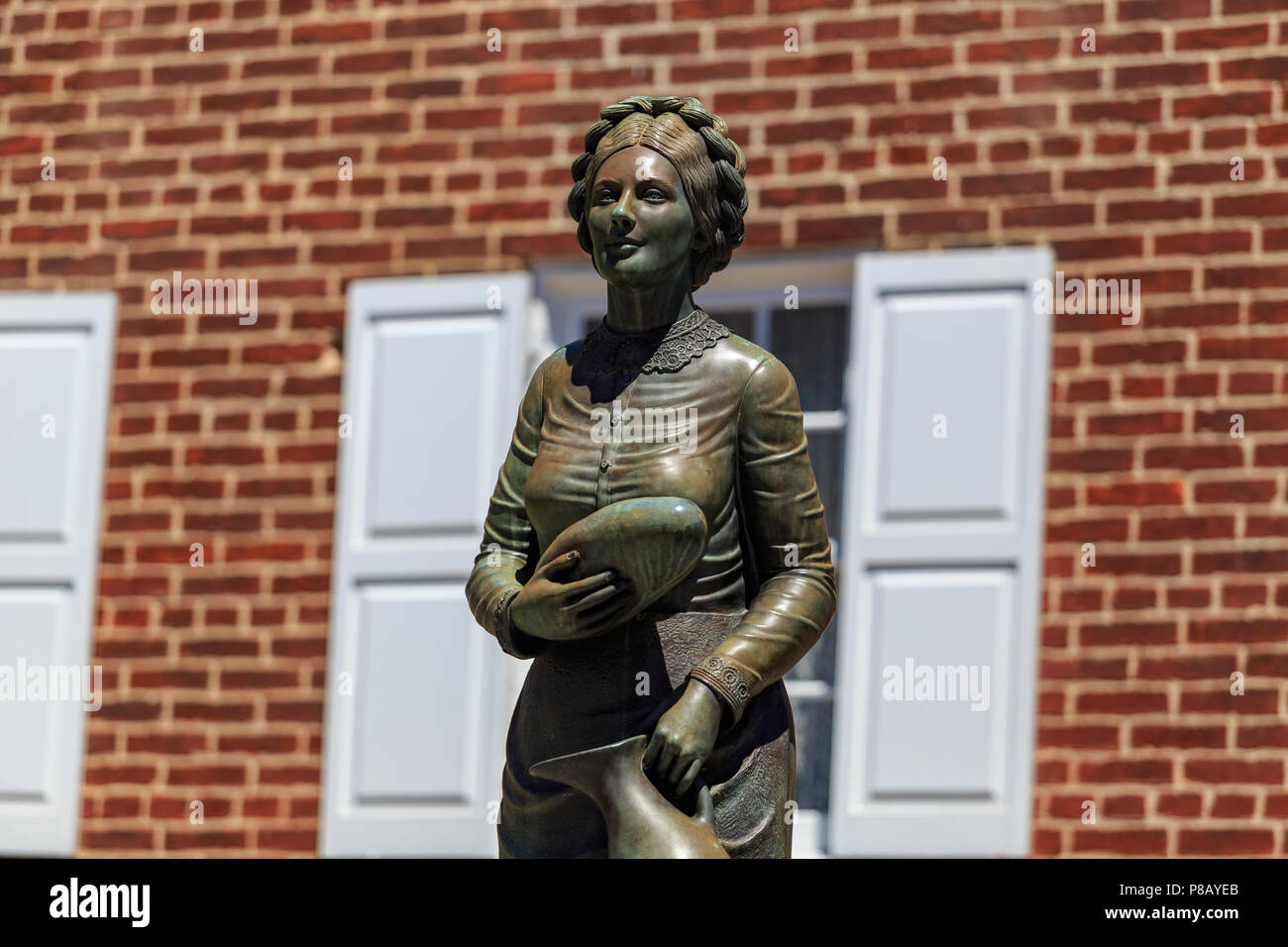 Gettysburg, PA, Stati Uniti d'America - 7 Luglio 2018: la statua del solo residenti di Gettysburg ucciso da una pallottola vagante durante la battaglia presso il museo noto come il J Foto Stock