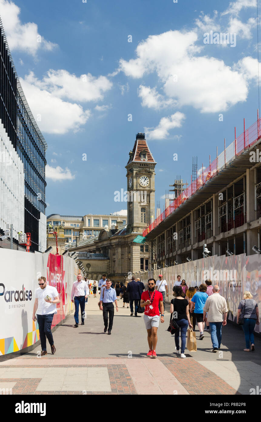 Su larga scala e di riqualificazione di progetti di costruzione nel centro della città di Birmingham Foto Stock