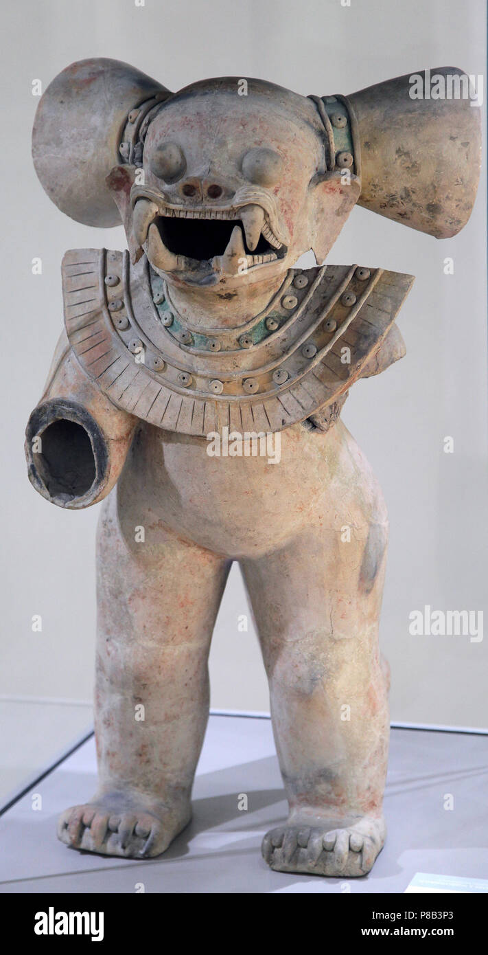 Jaguar in ceramica figurina da La Tolita cultura sviluppato dal 500 a.c. - 500 d.c. nella regione costiera del Ecuador. Ecuador Foto Stock