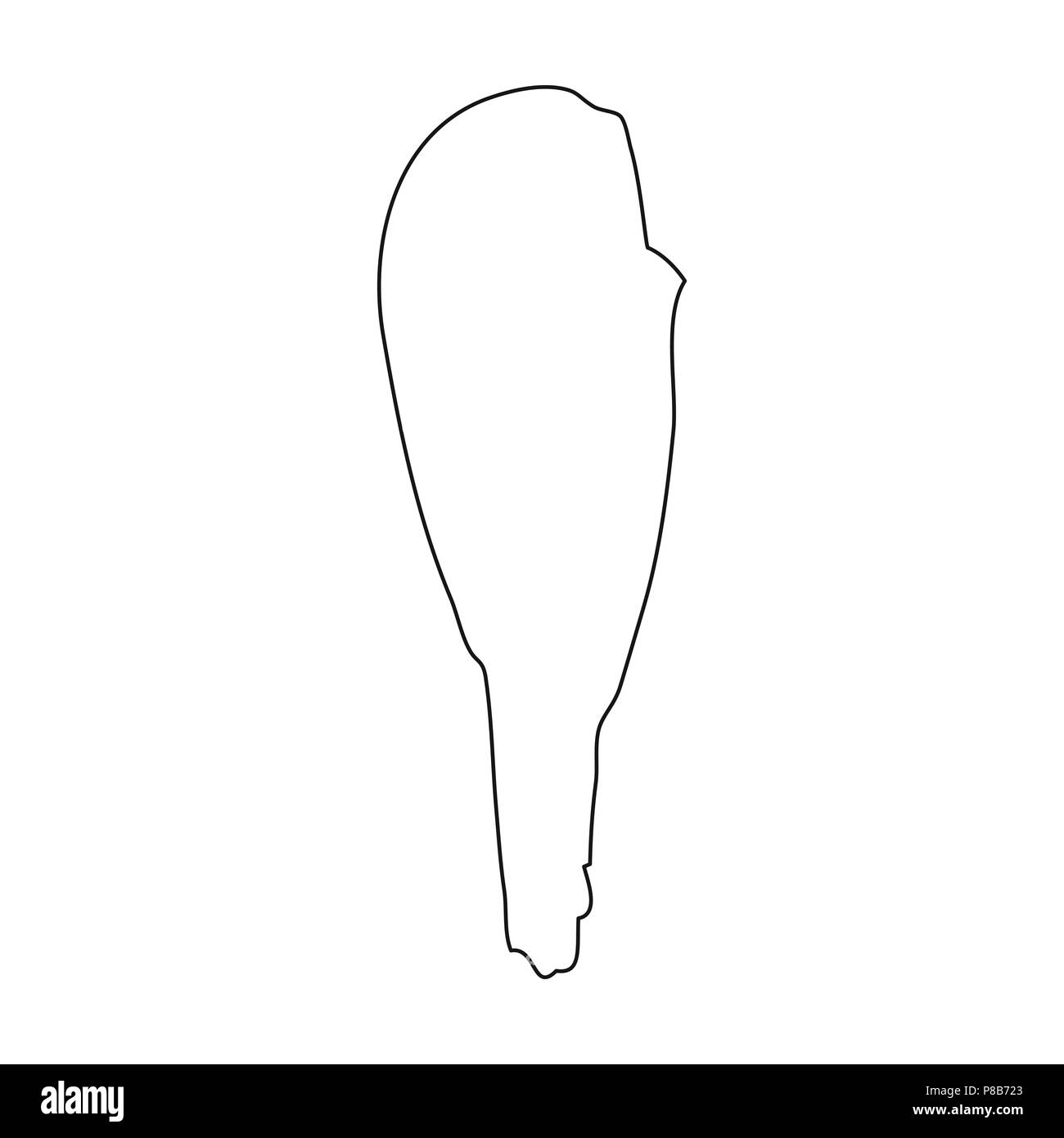 Manganello al di età della pietra icona in stile contorno isolati su sfondo bianco. Età della pietra simbolo illustrazione vettoriale. Illustrazione Vettoriale