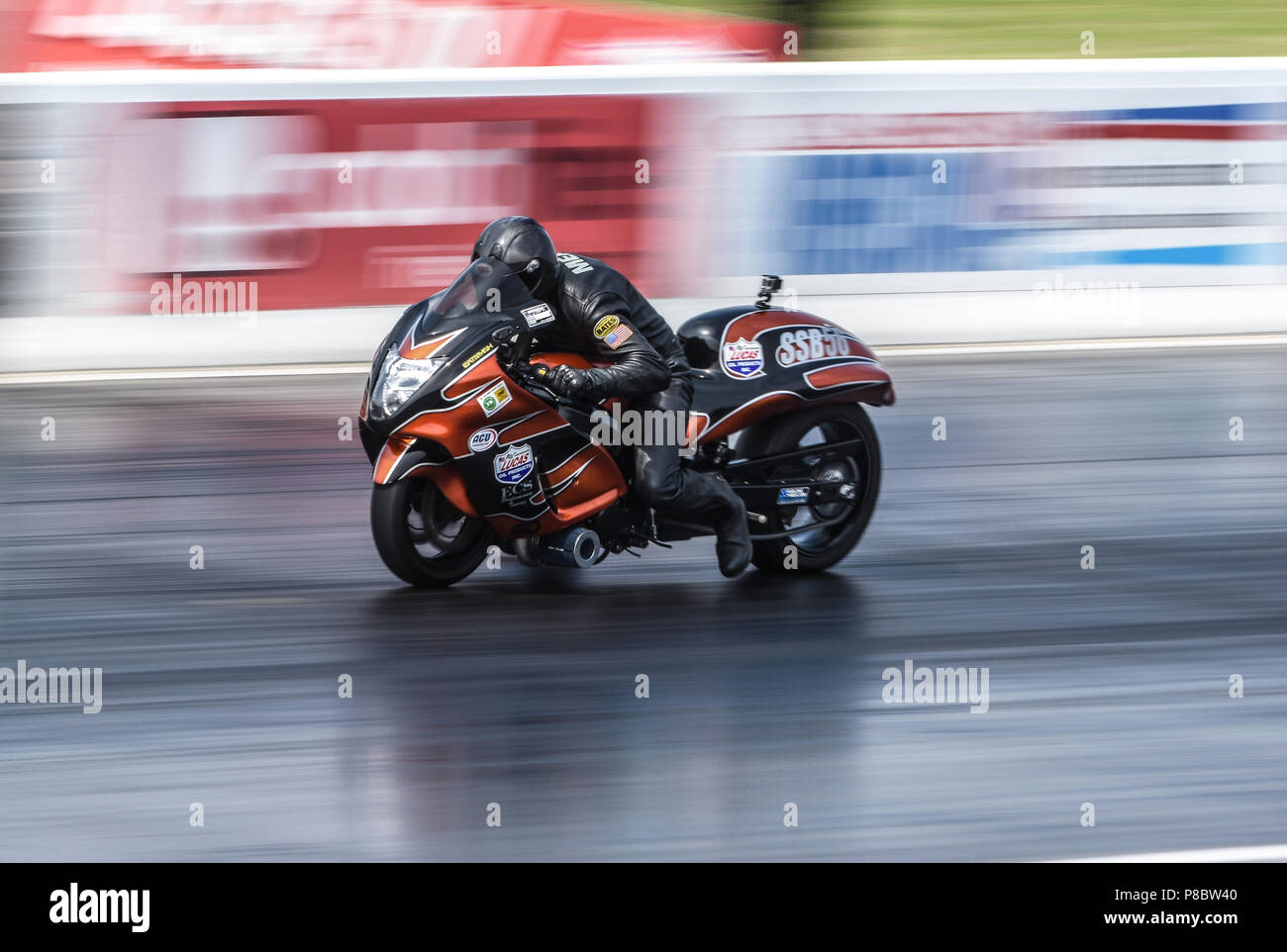 Drag racing al Santa pod raceway Foto Stock