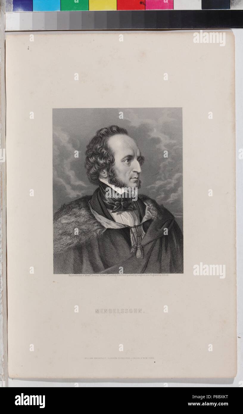 Ritratto di Felix Mendelssohn Bartholdy. Museo: I. Turgenev Memorial Museum di Mosca. Foto Stock