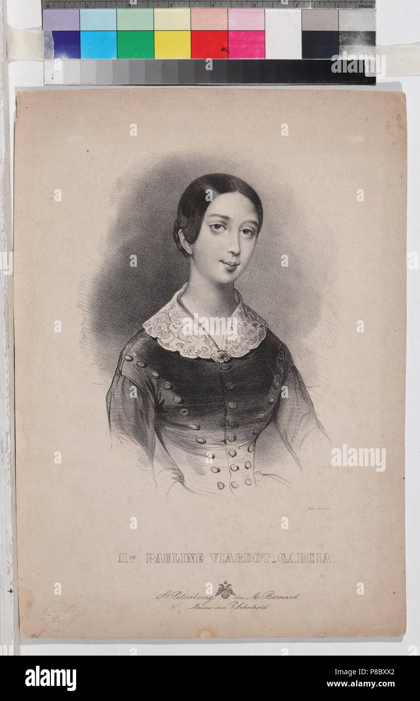 Ritratto del cantante e compositrice Pauline Viardot (1821-1910). Museo: I. Turgenev Memorial Museum di Mosca. Foto Stock