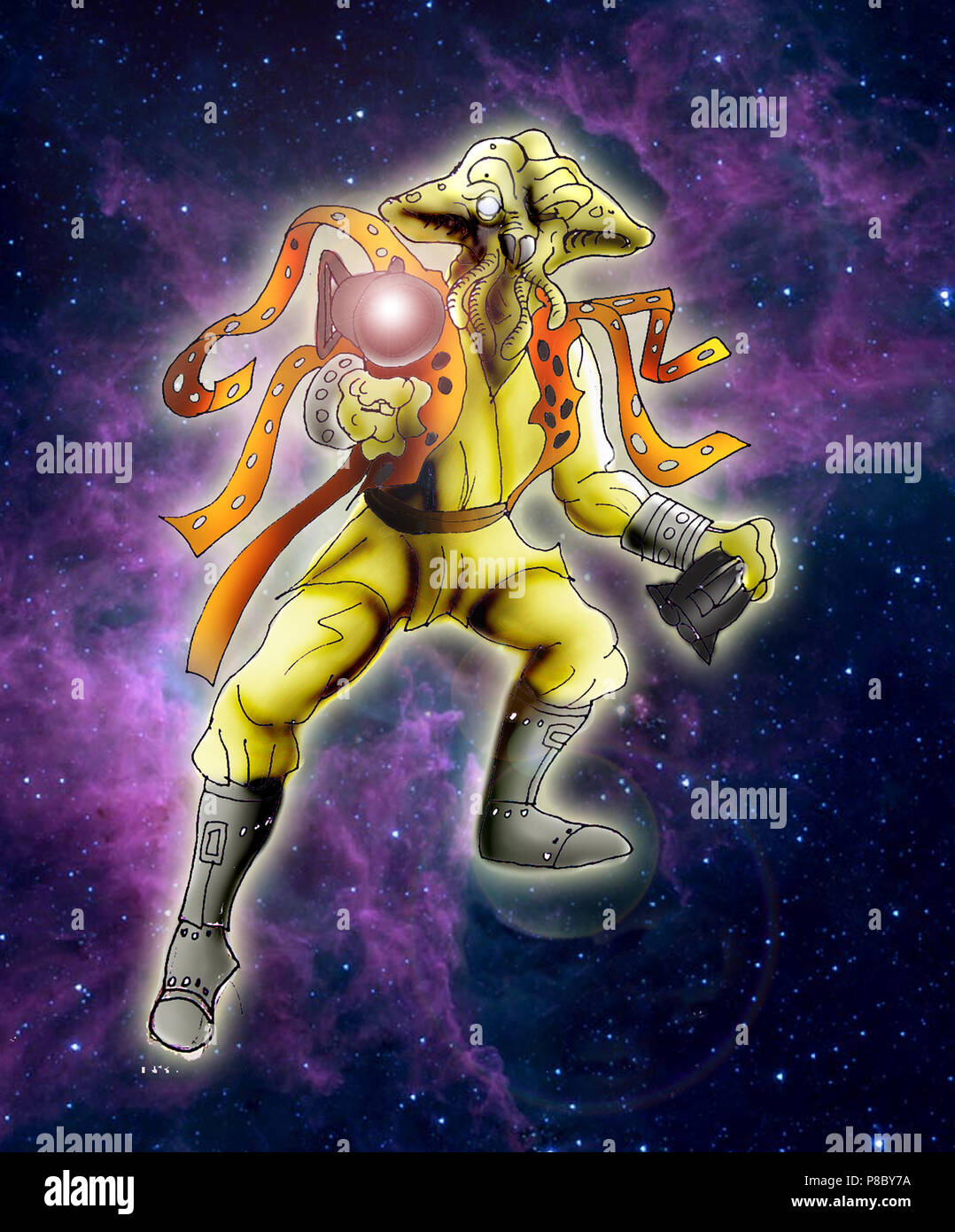 Spazio alien illustrazione Foto Stock