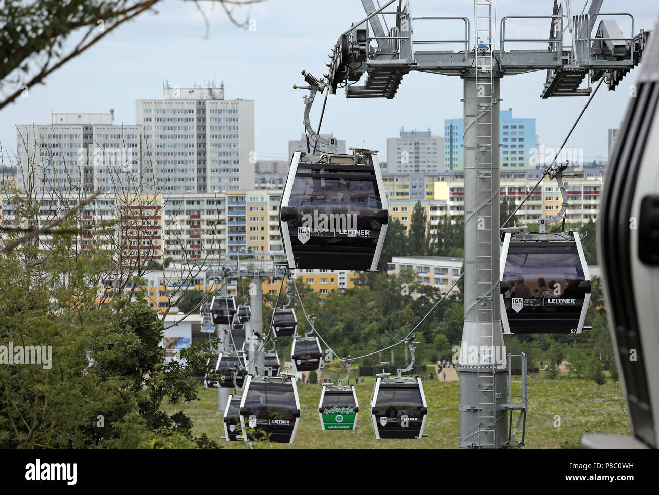 Berlino, Germania, gondola della funivia sui giardini del mondo Foto Stock