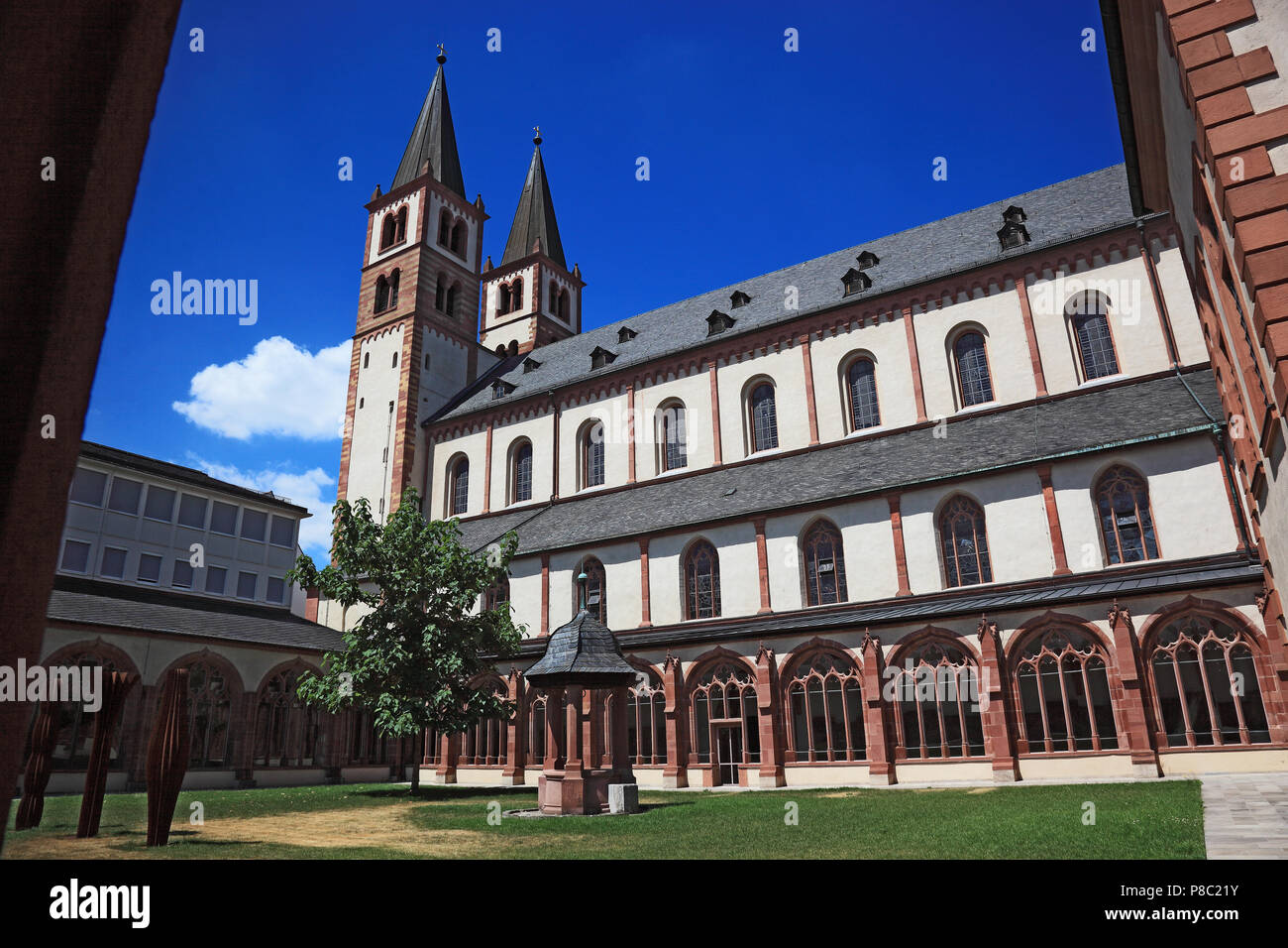 Chiostro di San-Kilians-Dom zu Würzburg o cattedrale di san Kilian, Würzburg, Wuerzburg, bassa Franconia , Baviera, Germania Foto Stock