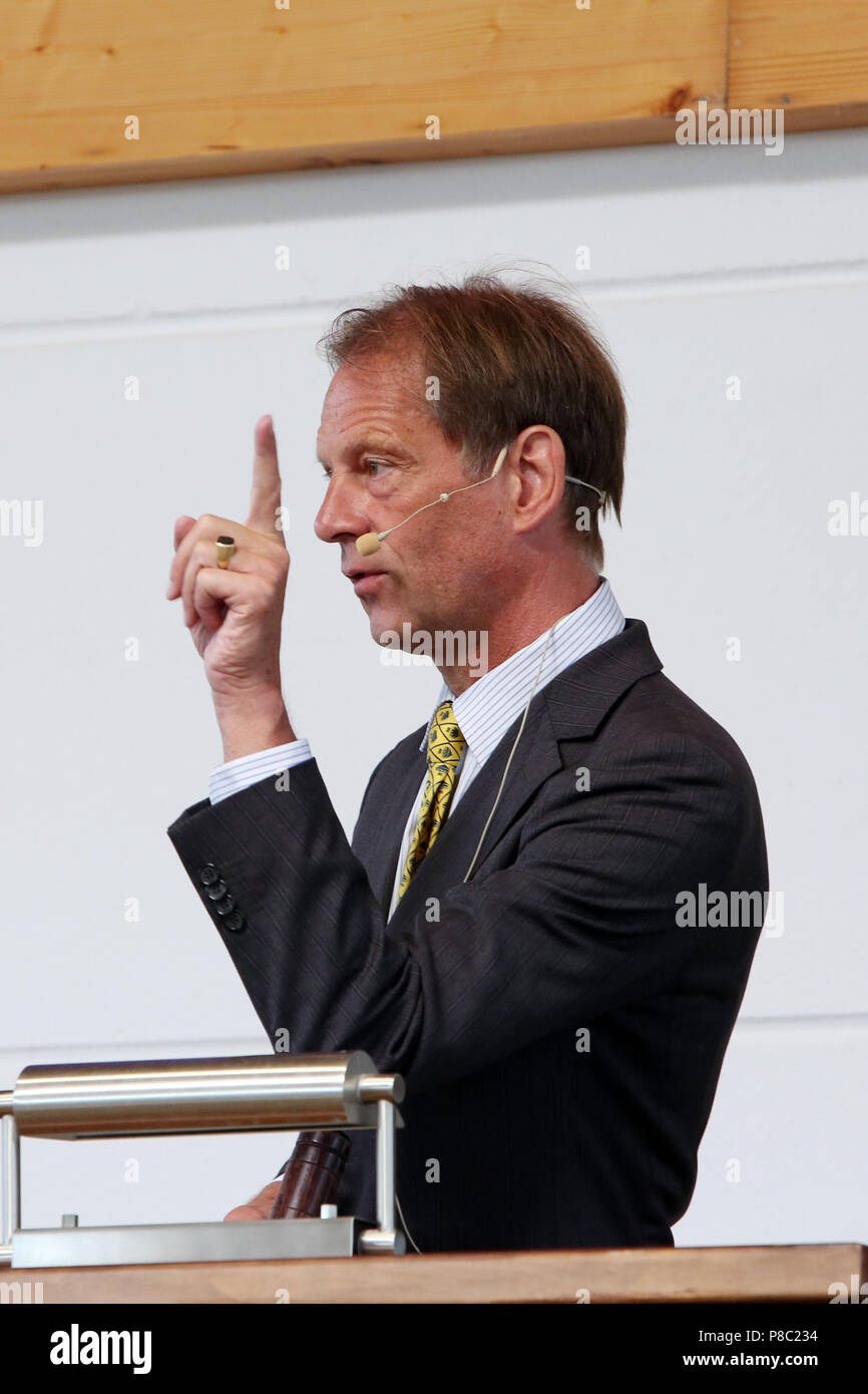 Iffezheim, banditore Daniel Delius in verticale Foto Stock