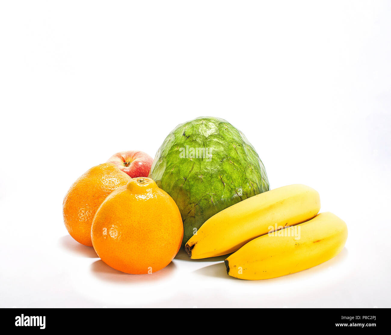 Gruppo di fresca frutta organica Foto Stock