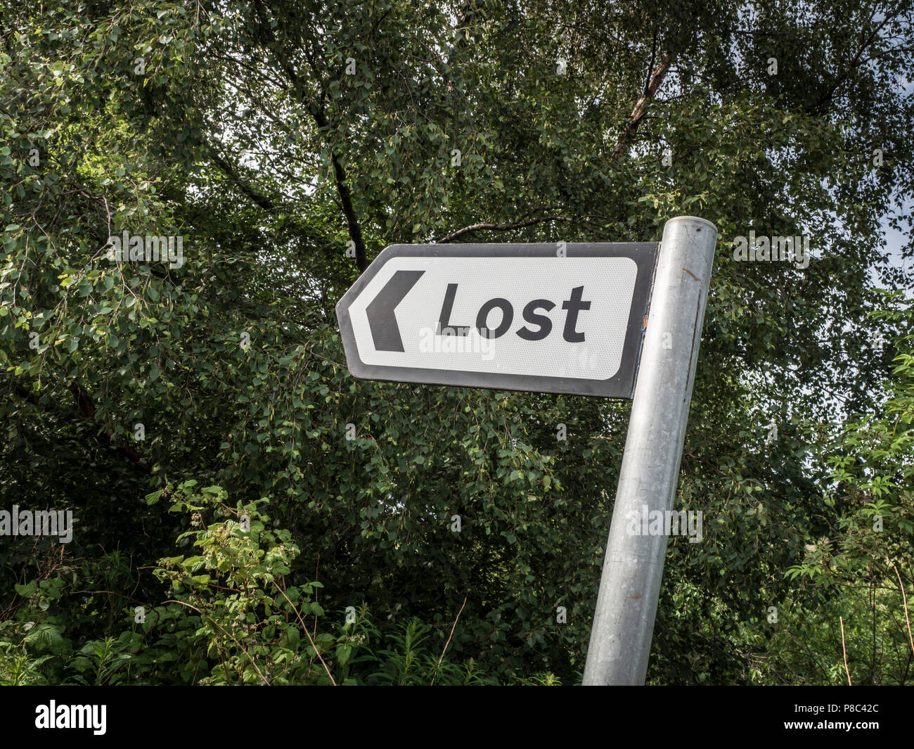 Perso in Scozia - il famoso cartello per il villaggio di perso, in Aberdeenshire. Foto Stock