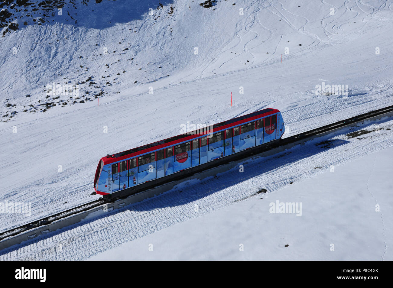 Wintersport: Parsenn Funivia sopra Davos-City nel cantone dei Grigioni Foto Stock