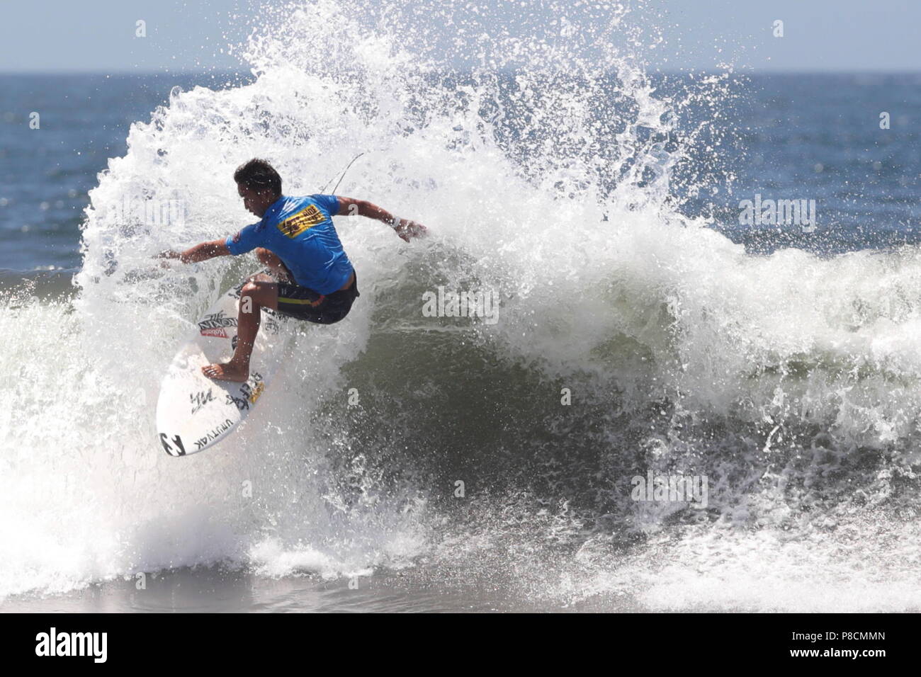 Kaigan Kugenuma, Kanagawa, Giappone. 10 Luglio, 2018. Gio Azuchi (JPN), 10 luglio 2018 - Surf : Mondo Surf League (WSL), Murasaki Shonan Open 2018 Kaigan Kugenuma, Kanagawa, Giappone. Credito: Sho Tamura AFLO/sport/Alamy Live News Foto Stock