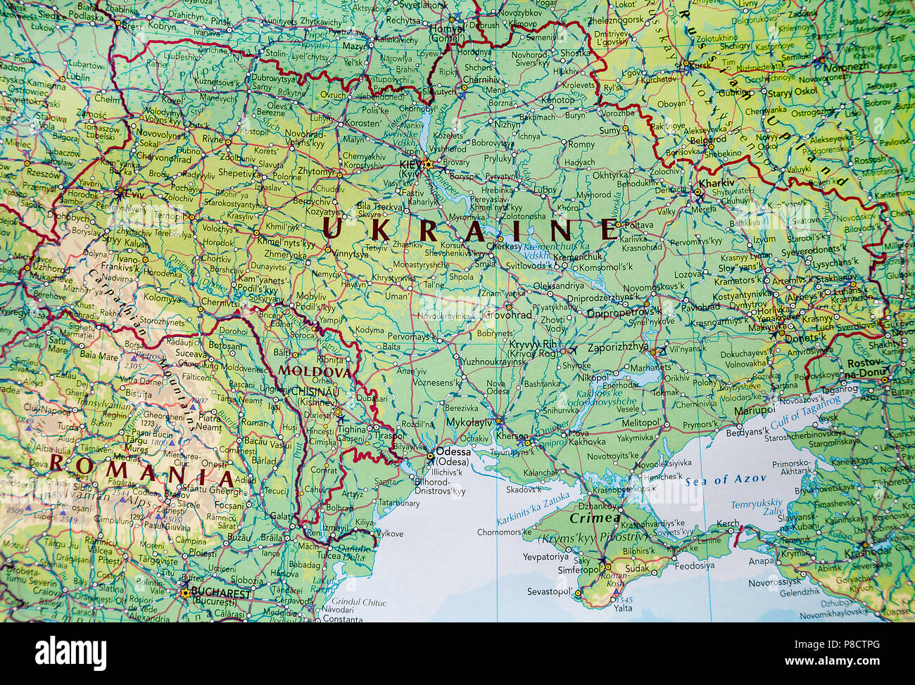 Mappa di Ucraina Foto Stock