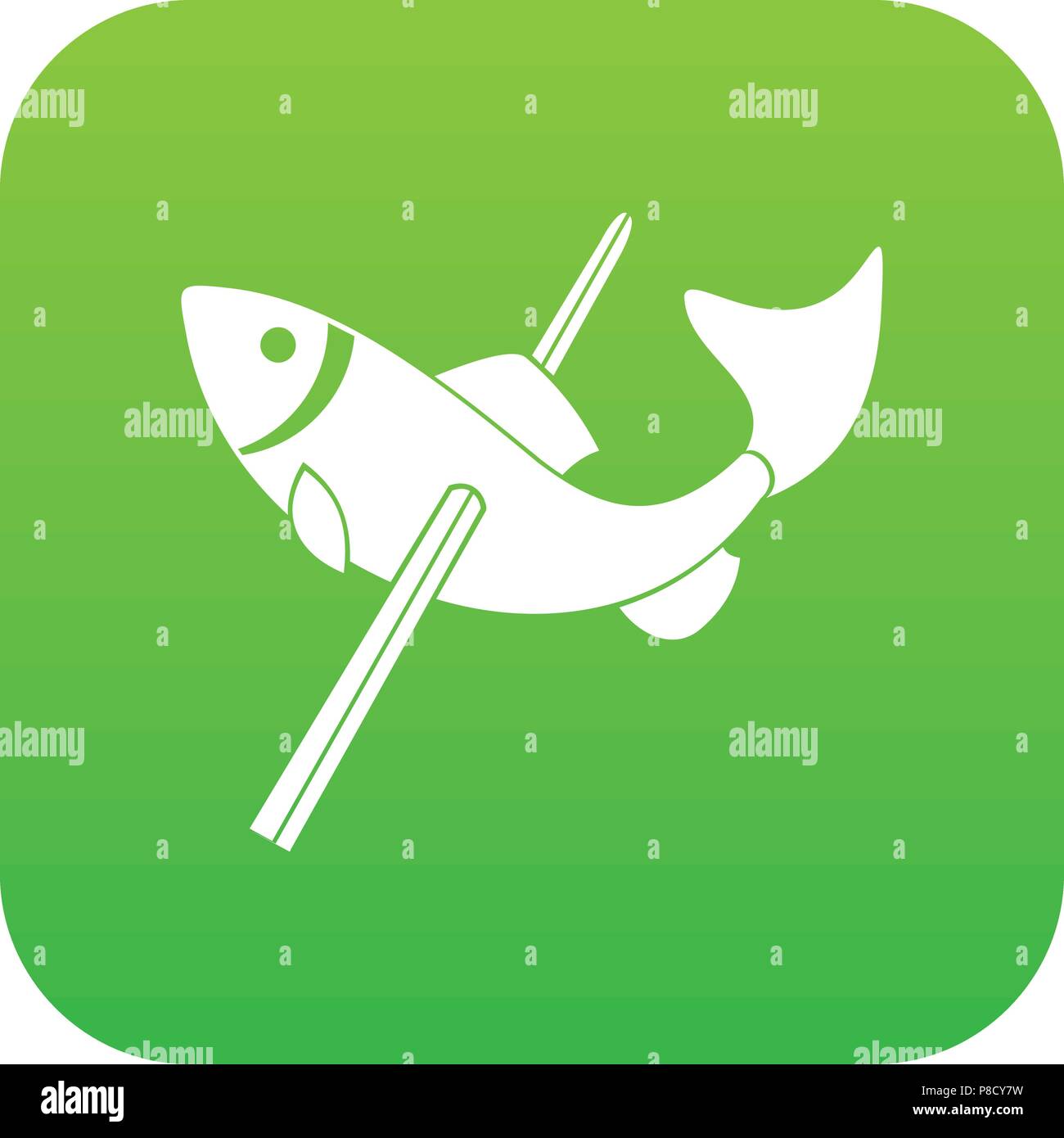 Icona di pesca Vettore verde Illustrazione Vettoriale