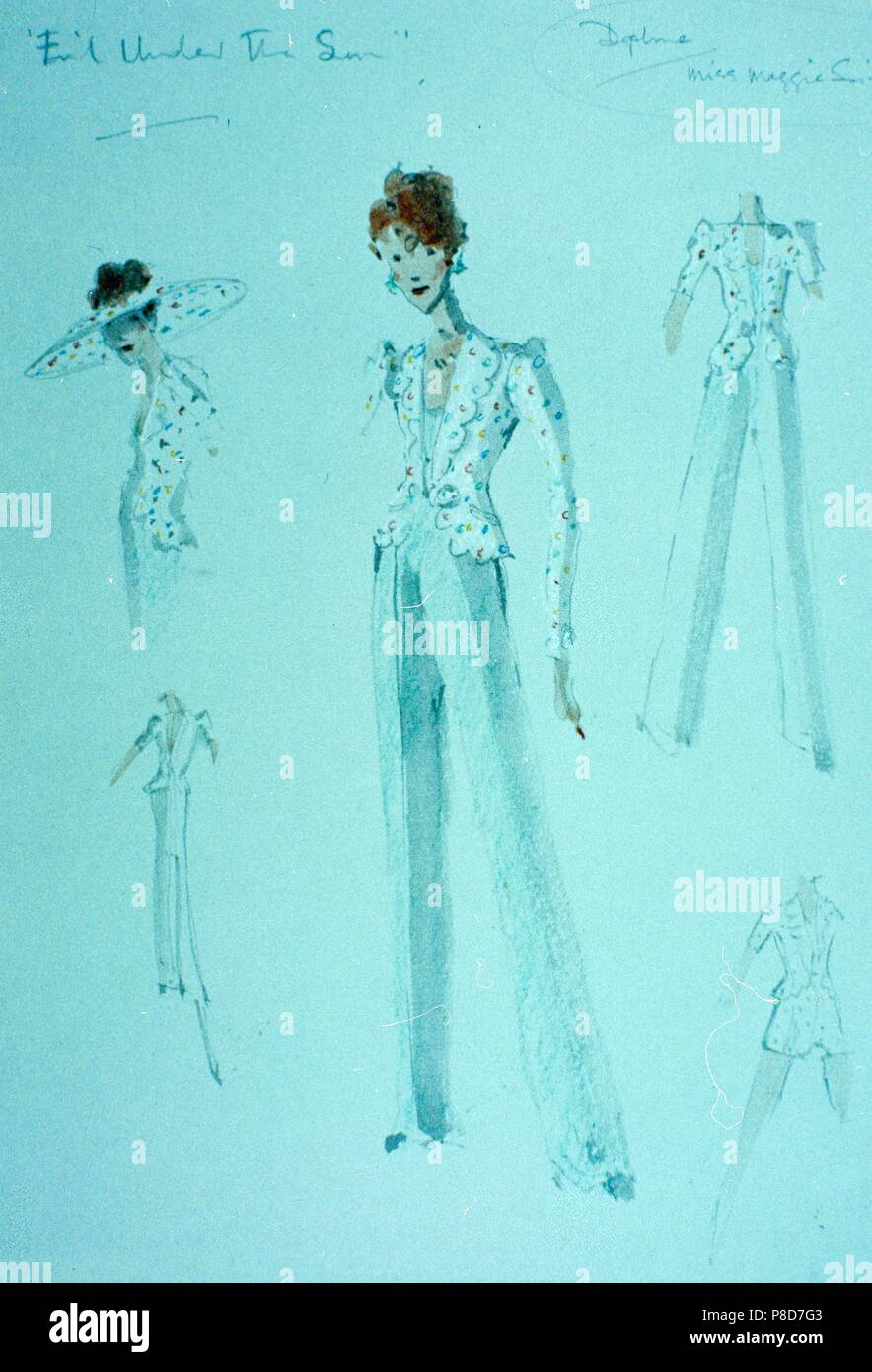 Il male sotto il sole (1982) Produzione di disegni e schizzi, fashion design, Data: 1964 Foto Stock