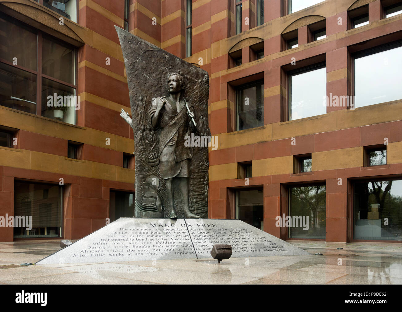 Amistad scultura in downtown New Haven CT Foto Stock