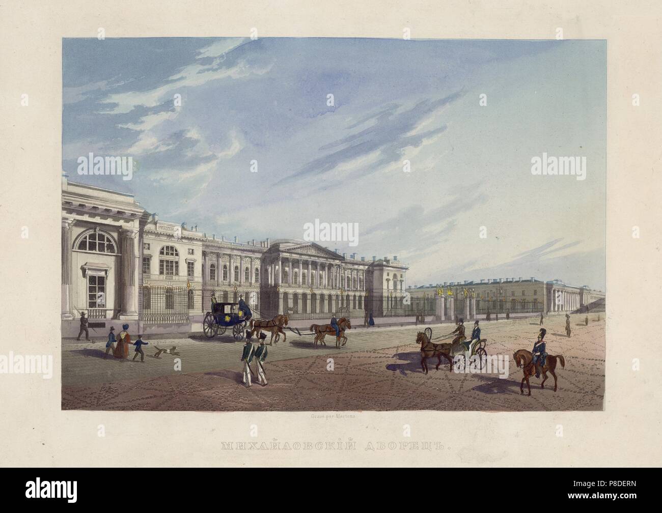 Vista del Michael Palace a San Pietroburgo. Museo: il Museo di Stato di Leone Tolstoi, Mosca. Foto Stock