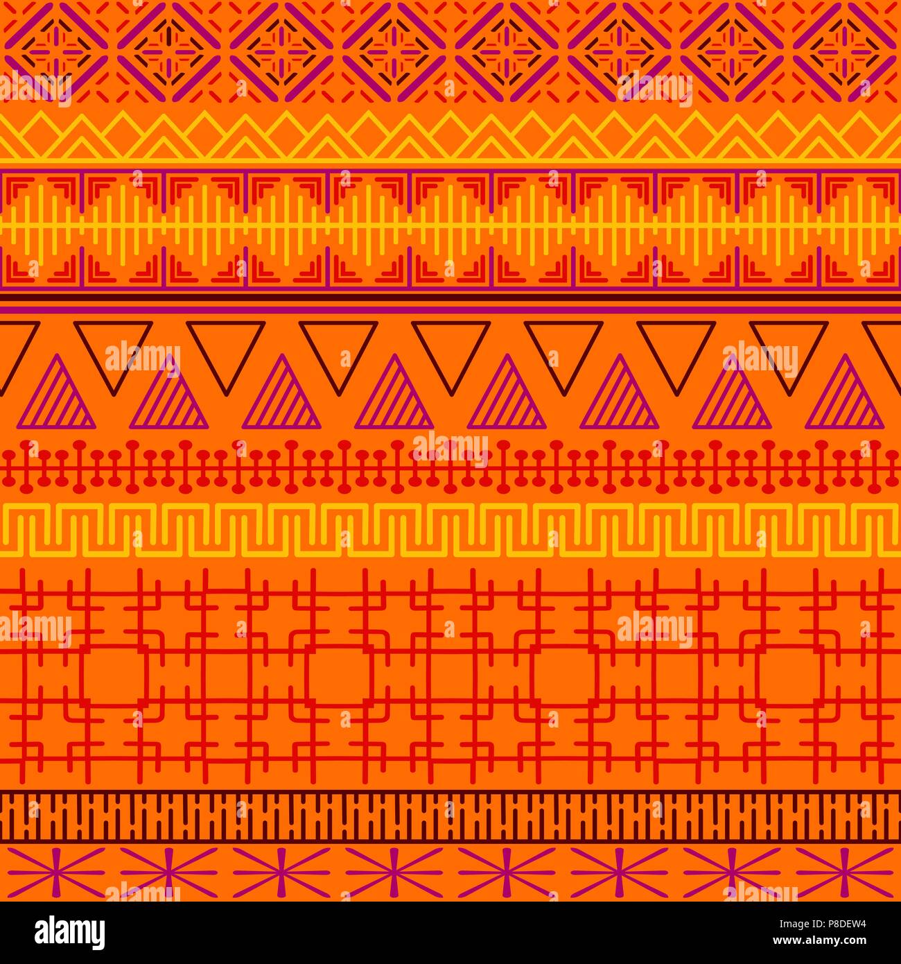 Etnici tribali seamless pattern. Abstract ornamento geometrico con motivi africani. Illustrazione Vettoriale. Perfetto per la stampa tessile, carta da parati e panno design, tessuto, carta da imballo e disegno di tessuto. Illustrazione Vettoriale Etnici tribali seamless pattern. Abstract ornamento geometrico con motivi africani. Illustrazione Vettoriale. Perfetto per la stampa tessile, carta da parati e panno design, tessuto, carta da imballo e disegno di tessuto. Illustrazione Vettoriale