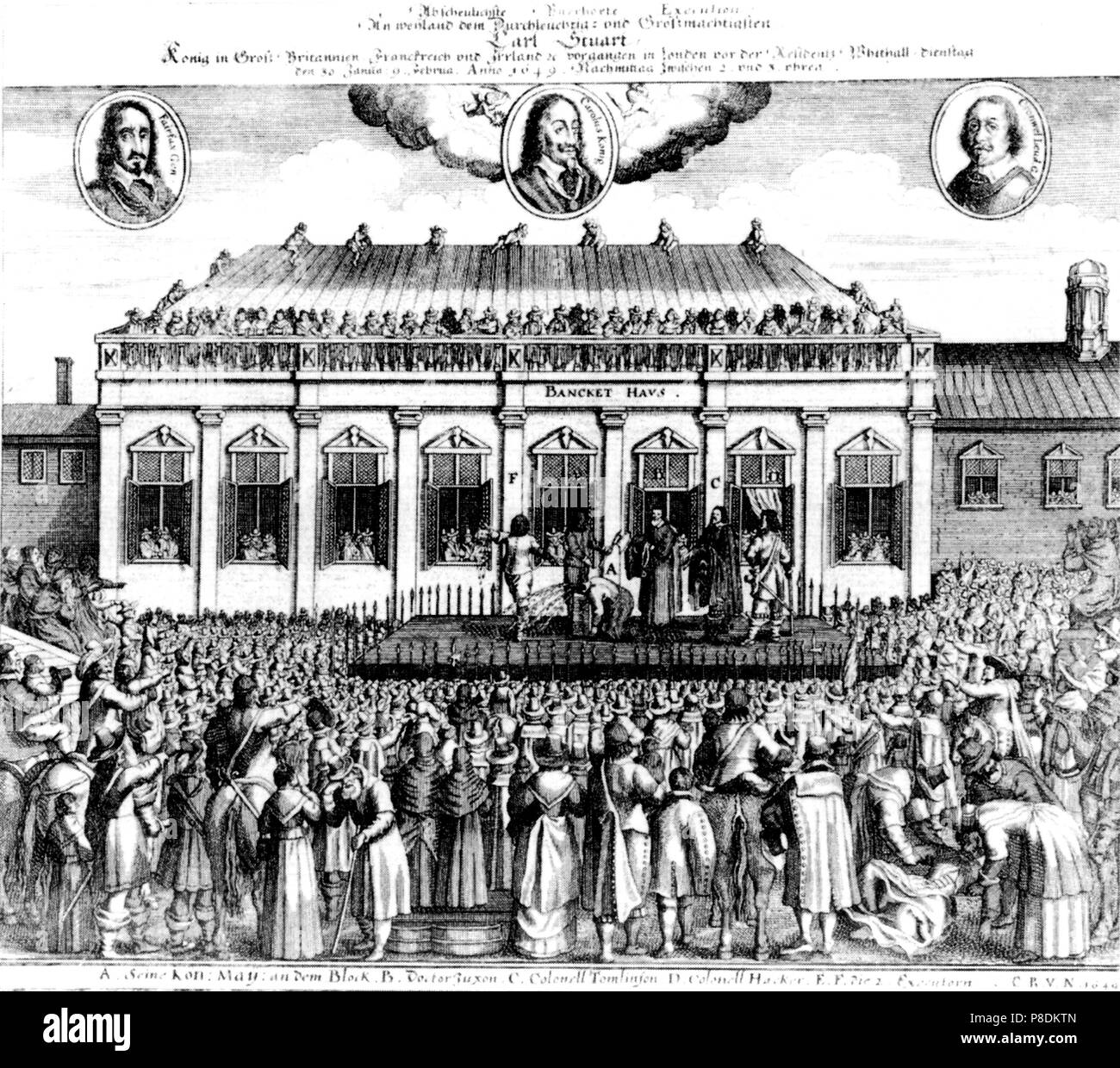 La decapitazione di Carlo I al di fuori del Banqueting House di Whitehall, Londra. Museo: Collezione privata. Foto Stock