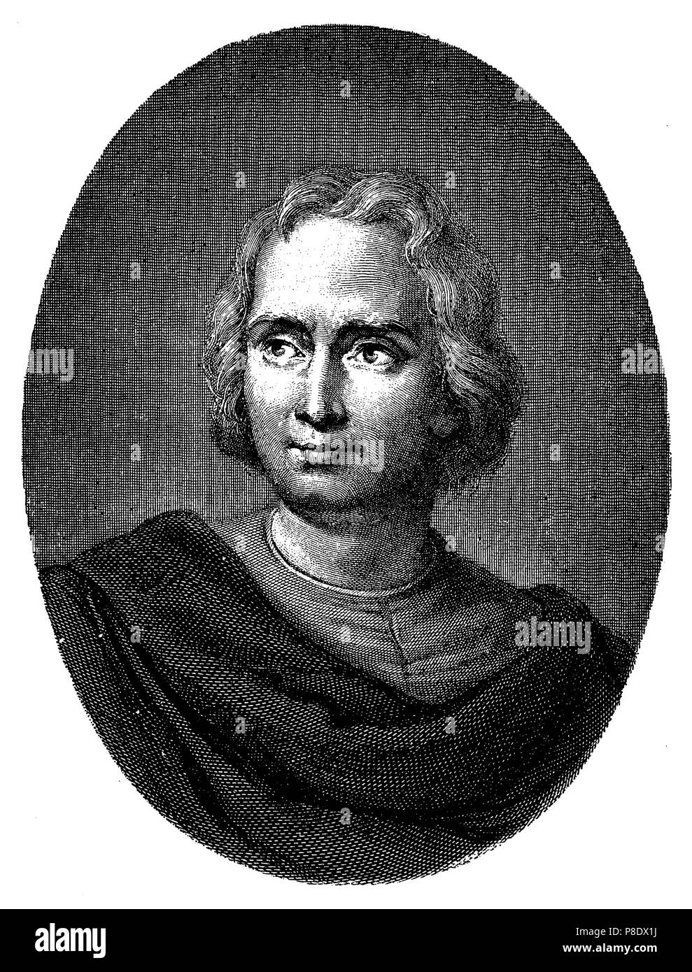 Cristoforo Colombo, dopo un ritratto attribuito ad Antonio del Rincon, 1897 Foto Stock