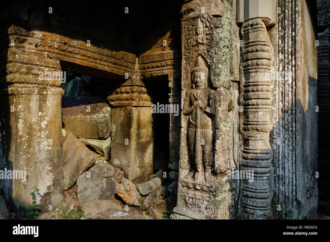 Preah Khan temple nel complesso di Angkor Wat, Siem Reap, Cambogia. Foto Stock