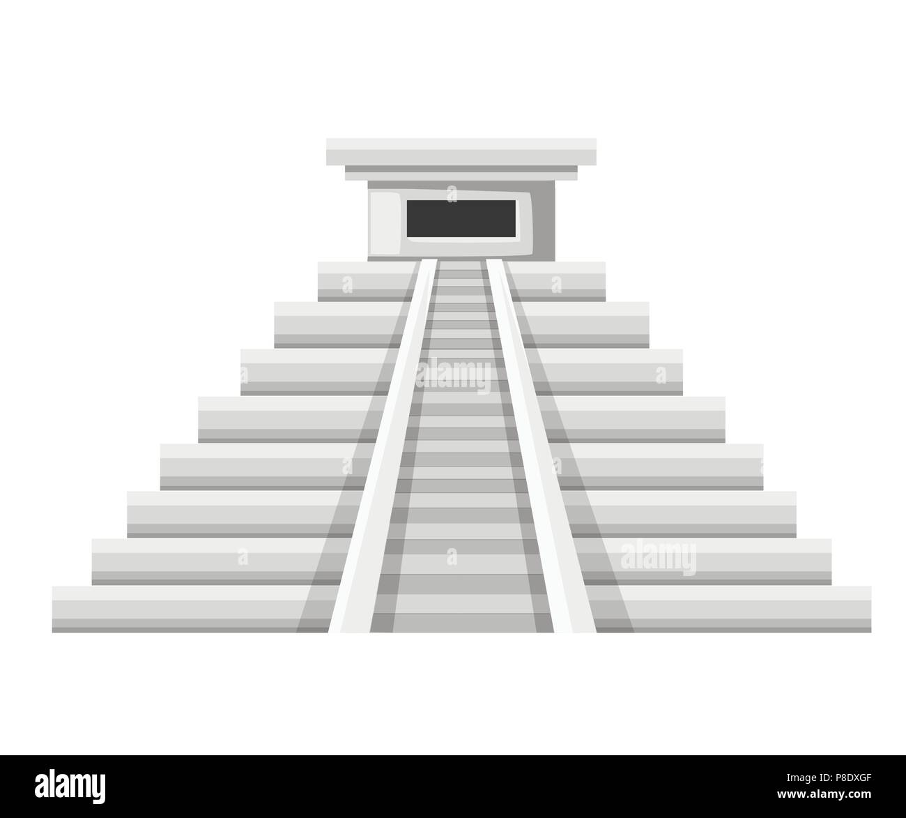 La piramide azteca icona. Appartamento illustrazione vettoriale. Il vecchio tempio di pietra.messicana e la cultura Maya. Illustrazione isolati su sfondo bianco. Illustrazione Vettoriale