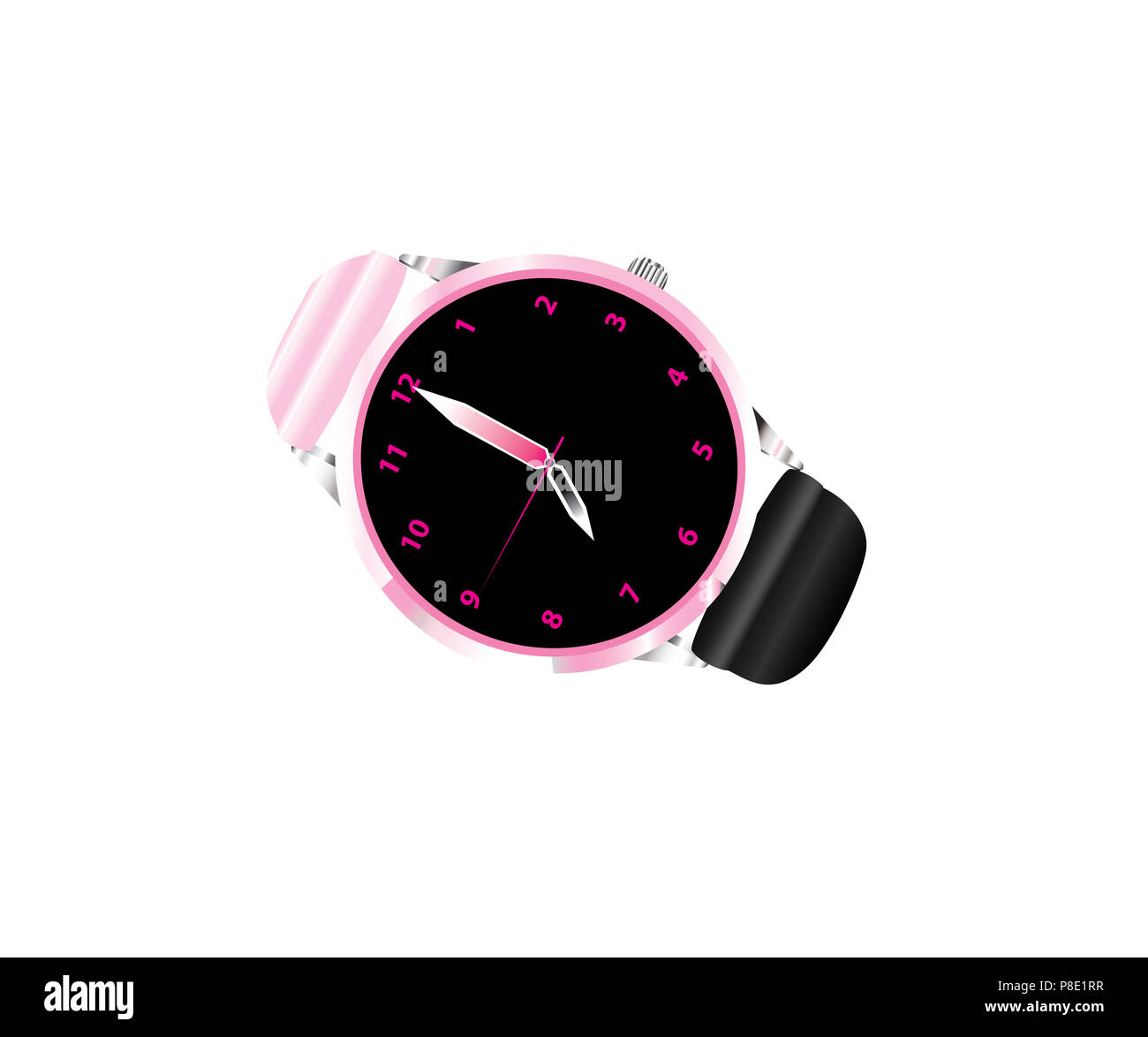 Orologio da polso alla moda su sfondo bianco Foto Stock