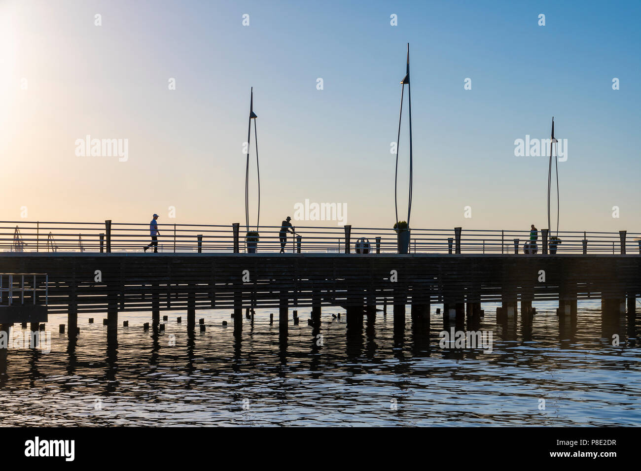Pier sul lungomare di Baku Foto Stock