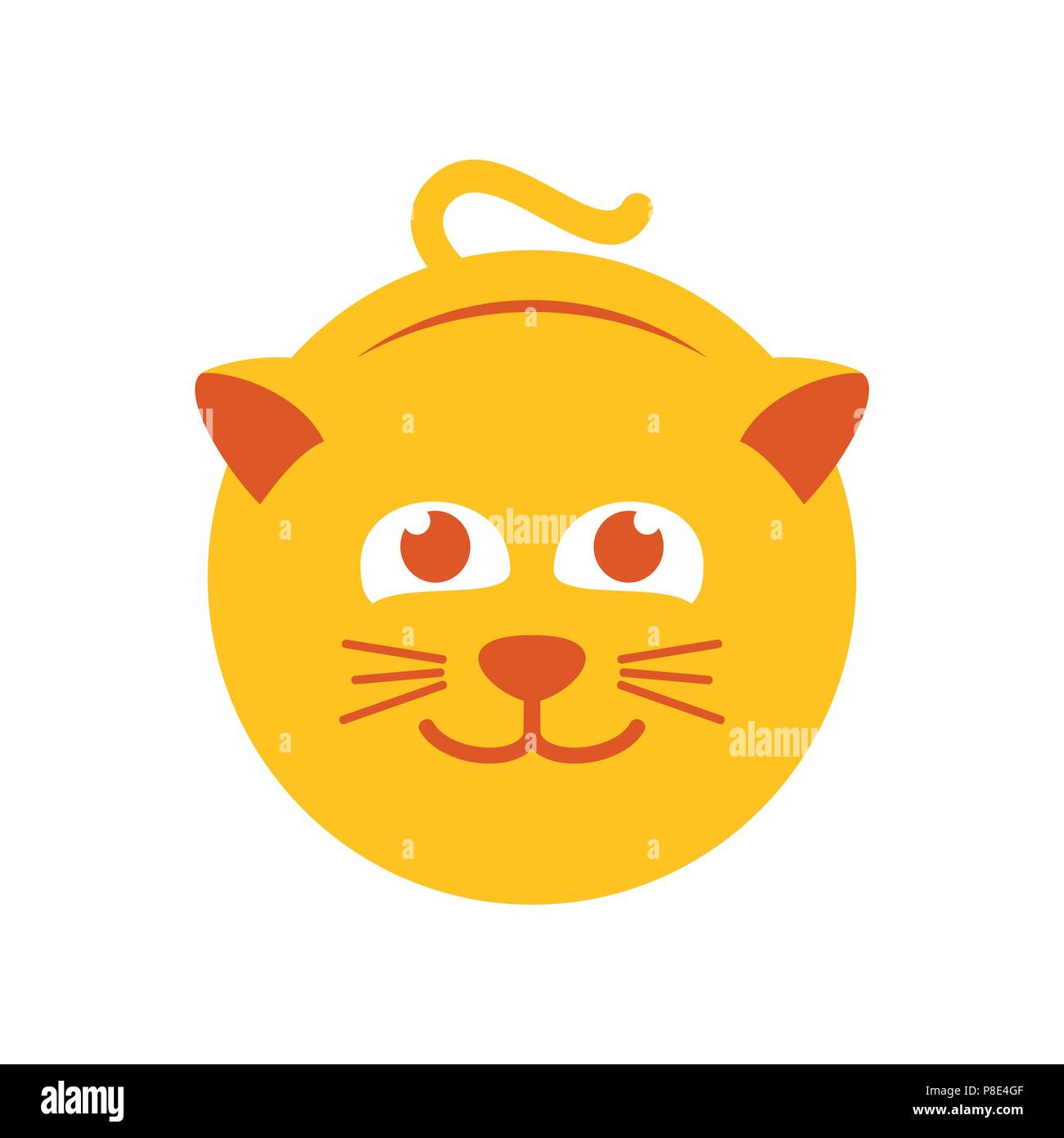 Carino il gatto giallo simbolo Vector Graphic Logo Design Illustrazione Vettoriale