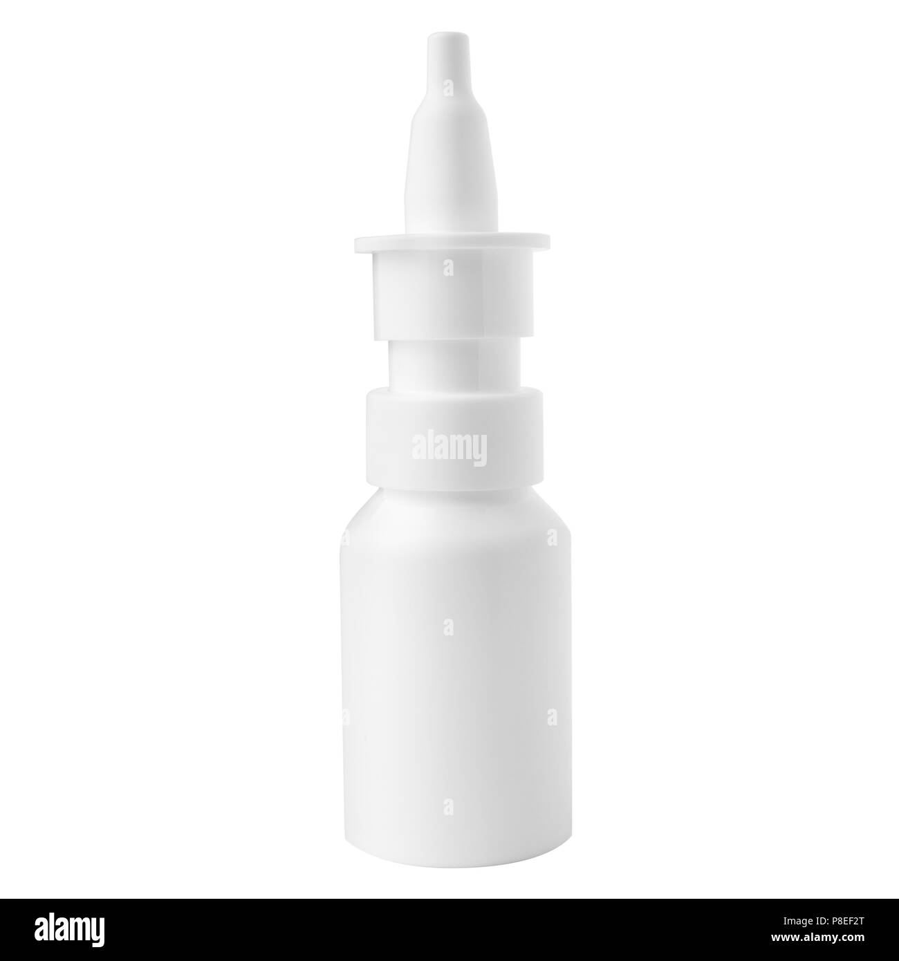 Spray, gocce nasali, percorso di clipping, isolato su sfondo bianco Foto Stock
