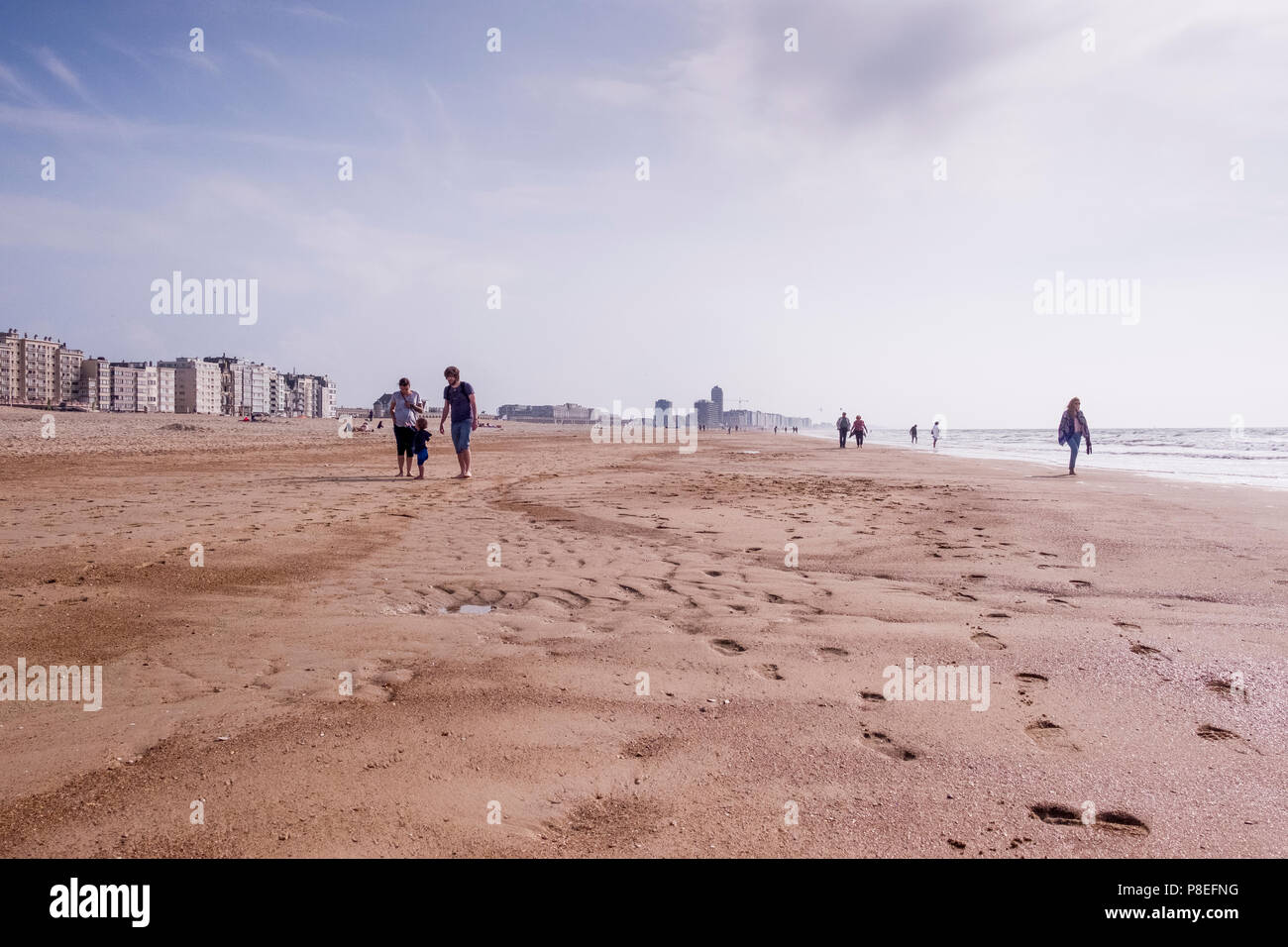 Paesaggio di spiaggia sul Mare del Nord, Ostenda, Belgio, Europa. Foto Stock Paesaggio di spiaggia sul Mare del Nord, Ostenda, Belgio, Europa. Foto Stock