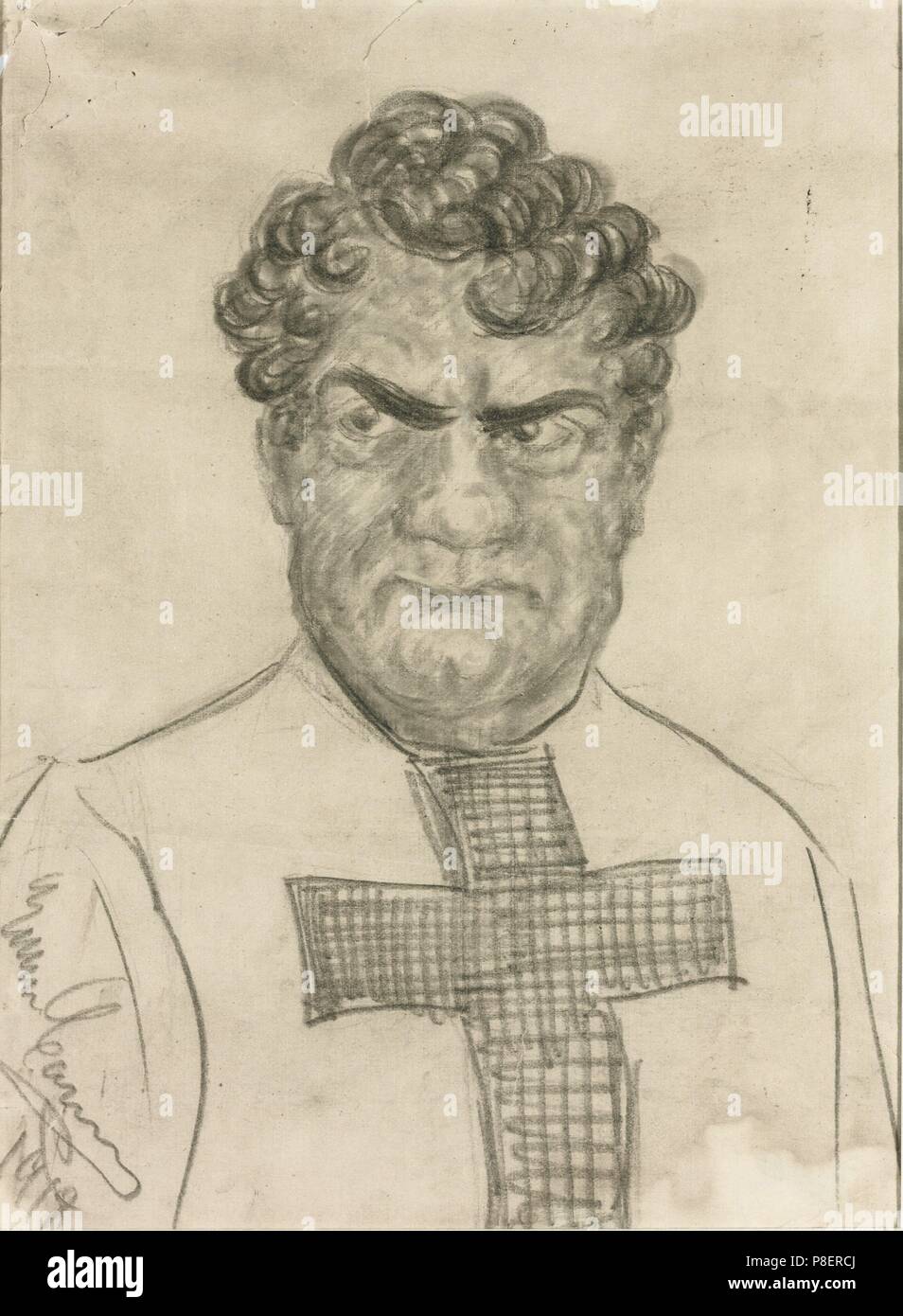 Auto-caricatura nel ruolo di Don Alvaro in opera la forza del destino di Giuseppe Verdi. Museo: Collezione privata. Foto Stock
