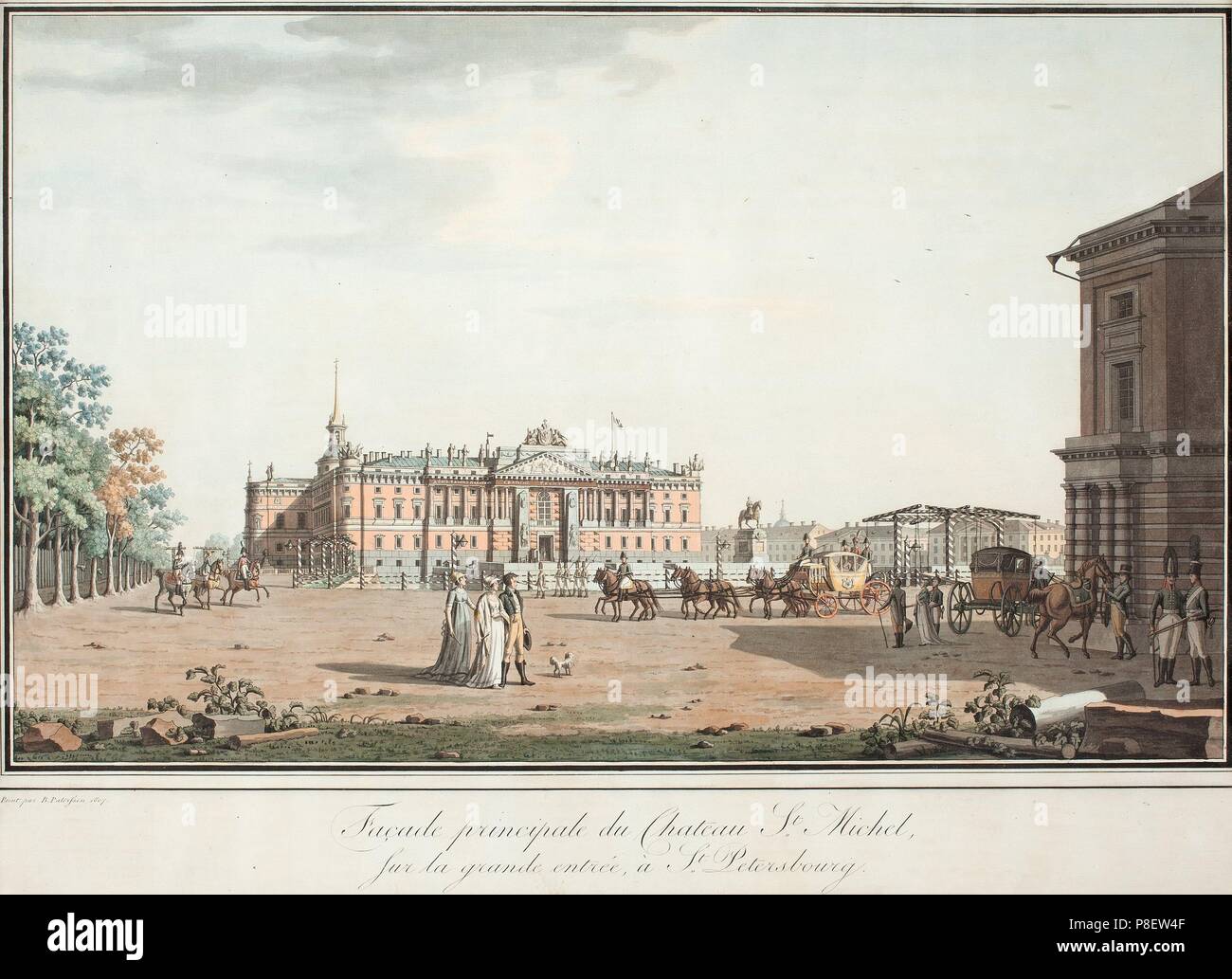 Vista del palazzo di Michael e la Connetable Piazza di San Pietroburgo. Museo: Membro del Museo di Storia di Mosca. Foto Stock