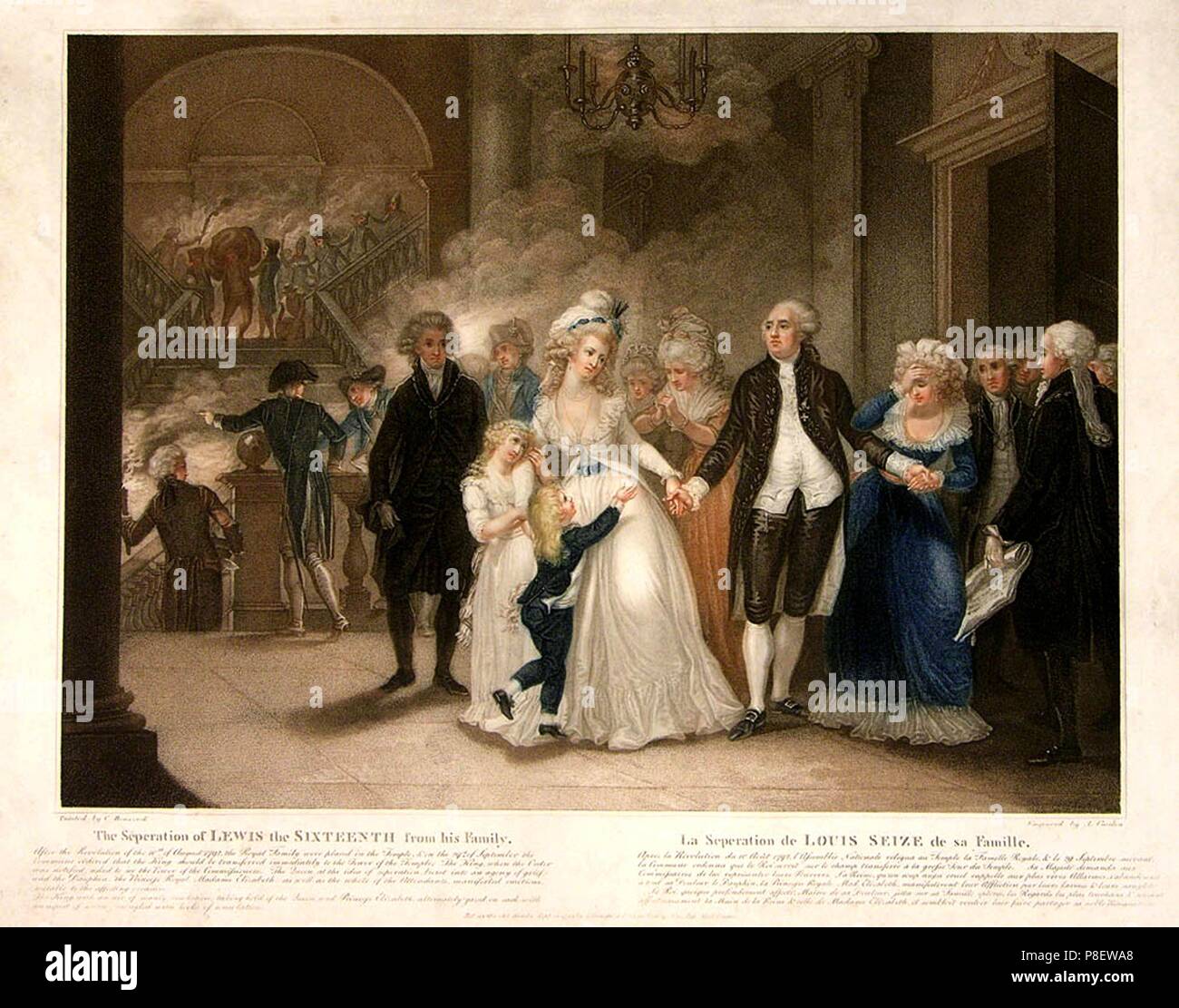 Louis XVI preso dalla sua famiglia. Museo: Museo Statale di Storia, architettura e arte, Rybinsk. Foto Stock