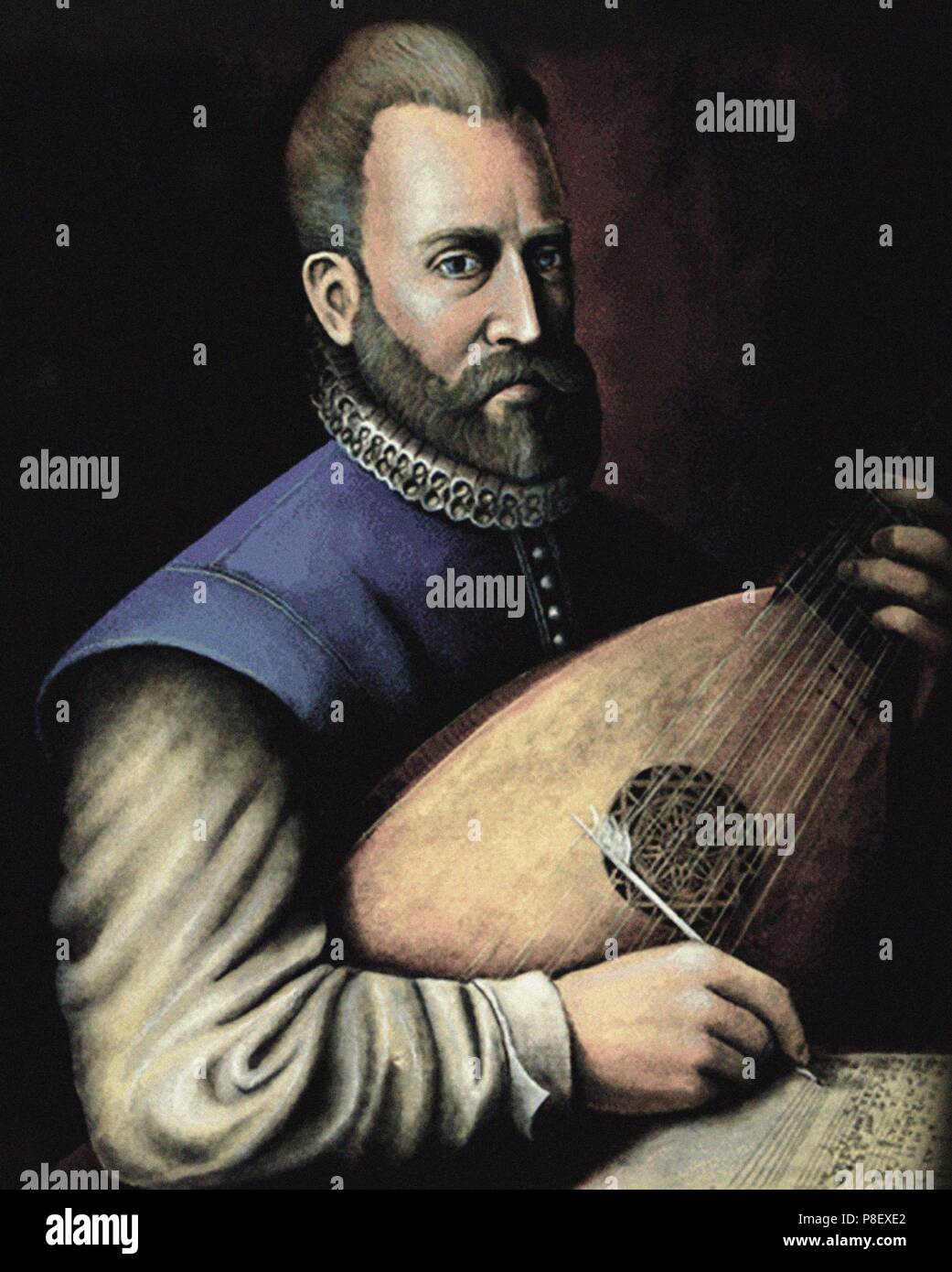 Ritratto del compositore John Dowland (1563-1626). Museo scientifico Biblioteca musicale della N. A. Rimsky-Korsakov San Pietroburgo Conservatorio di Stato. Foto Stock