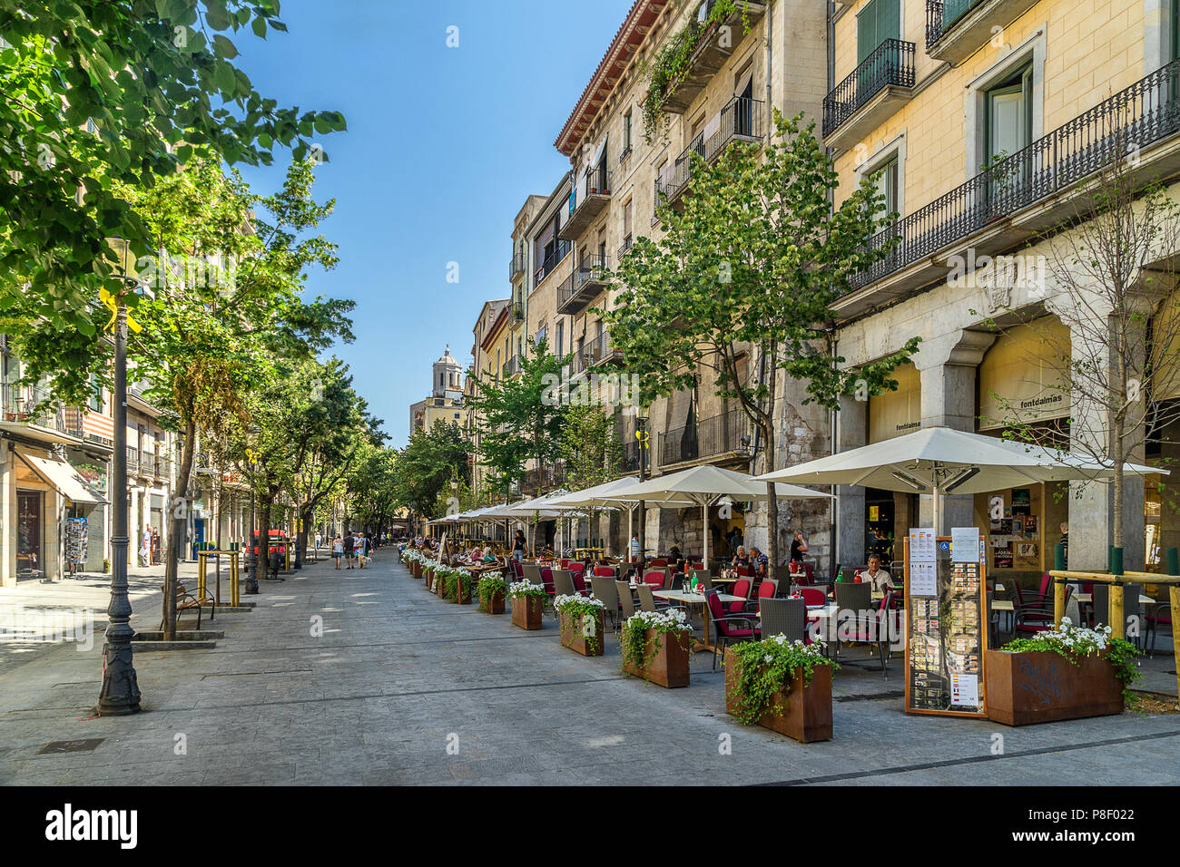 La Rambla de la Vibertal in Girona Spagna Foto Stock