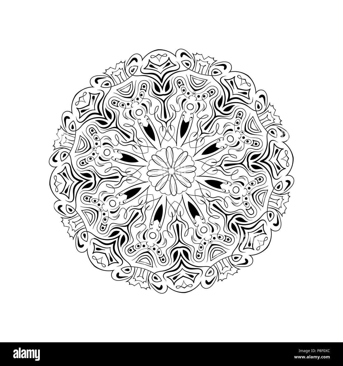 Vettore Stampare Henne Mandala Fiore Pagina Di Colorazione Libro Da Colorare Sfondo Bianco Decorazione Grafica Etnica Immagine E Vettoriale Alamy