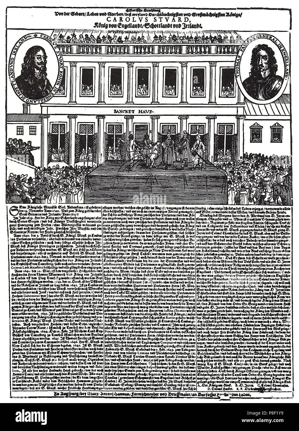 La decapitazione di Carlo I al di fuori del Banqueting House di Whitehall, Londra. Museo: Germanisches Nationalmuseum di Norimberga. Foto Stock