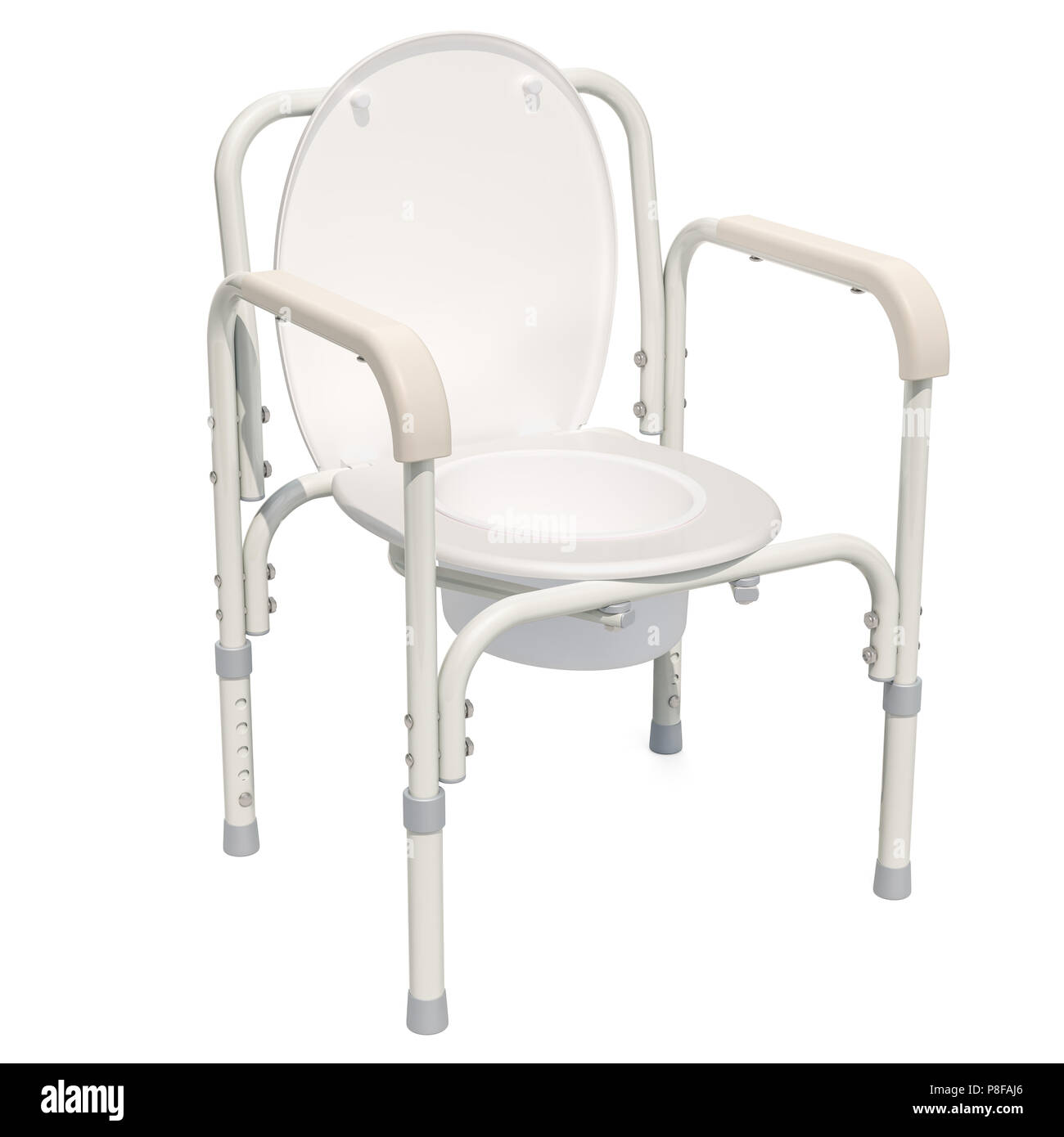 Handicap WC portatili sedia. 3D rendering isolati su sfondo bianco Foto Stock