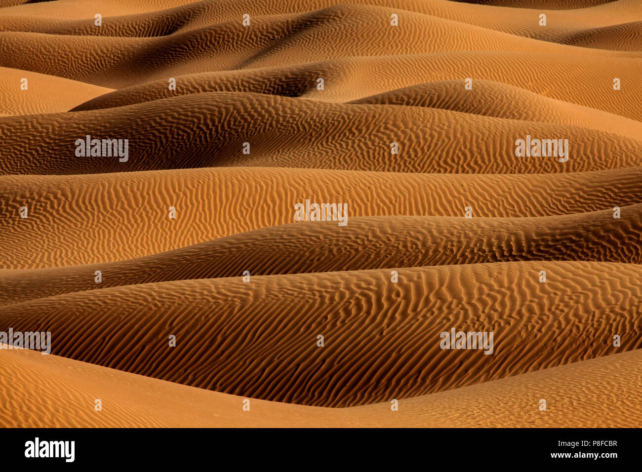 Close-up di dune di sabbia nel deserto, Arabia Saudita Foto Stock