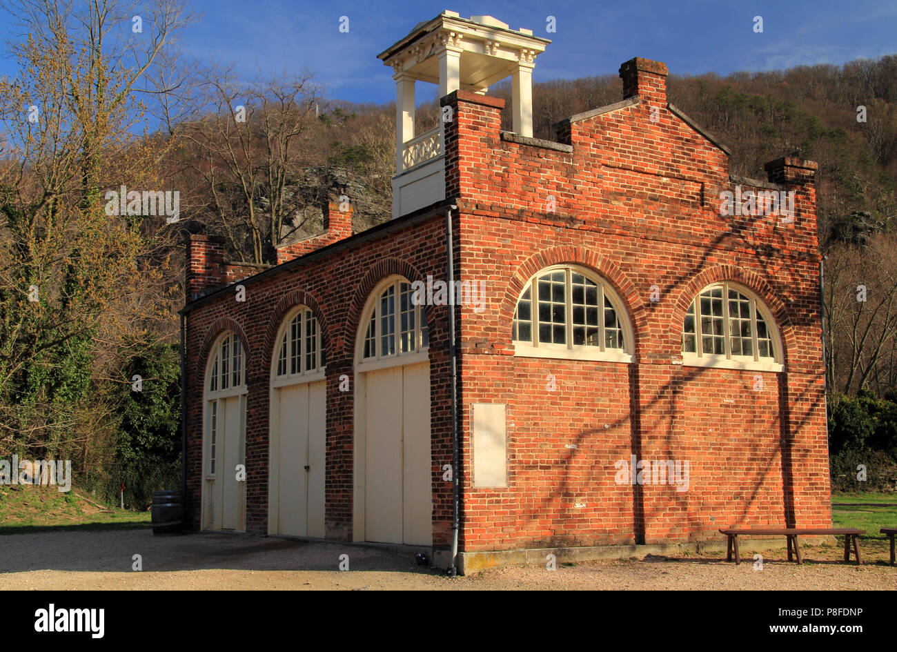 John Brown's Fort, associato con una fallita ribellione slave, è una delle più importanti strutture situate in harpers Ferry National Historical Park Foto Stock