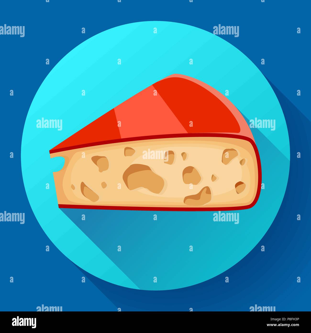 Pezzo di formaggio formaggio icona illustrazione vettoriale. Illustrazione Vettoriale