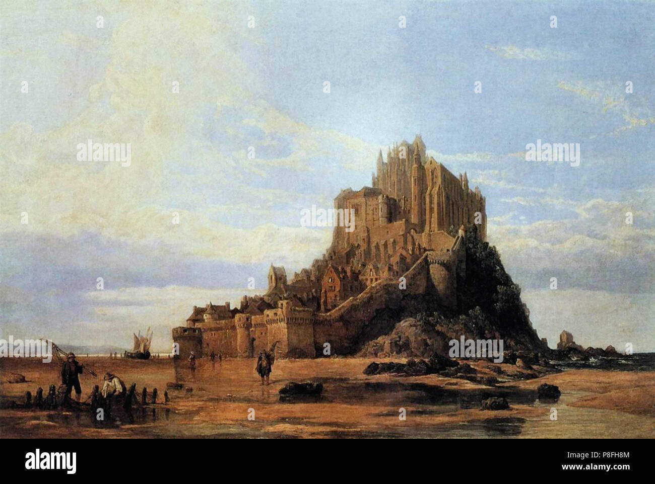 Stanfield George Clarkson - Mont St Michel Normandia marea calante Foto Stock