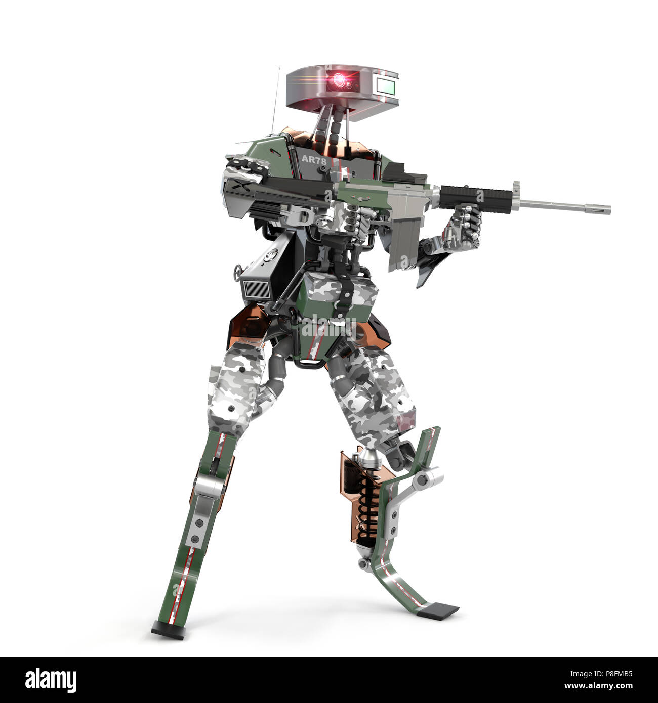 Armi autonoma di robot, rendering 3D Foto Stock
