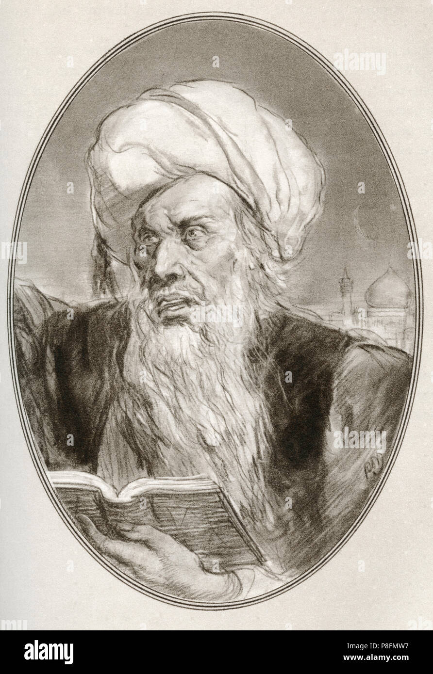 Muhammad, c. 570 - 632 D.C. Fondatore dell Islam. Illustrazione da Gordon Ross, artista americano e illustrator (1873-1946), dal vivere le biografie di leader religiosi. Foto Stock