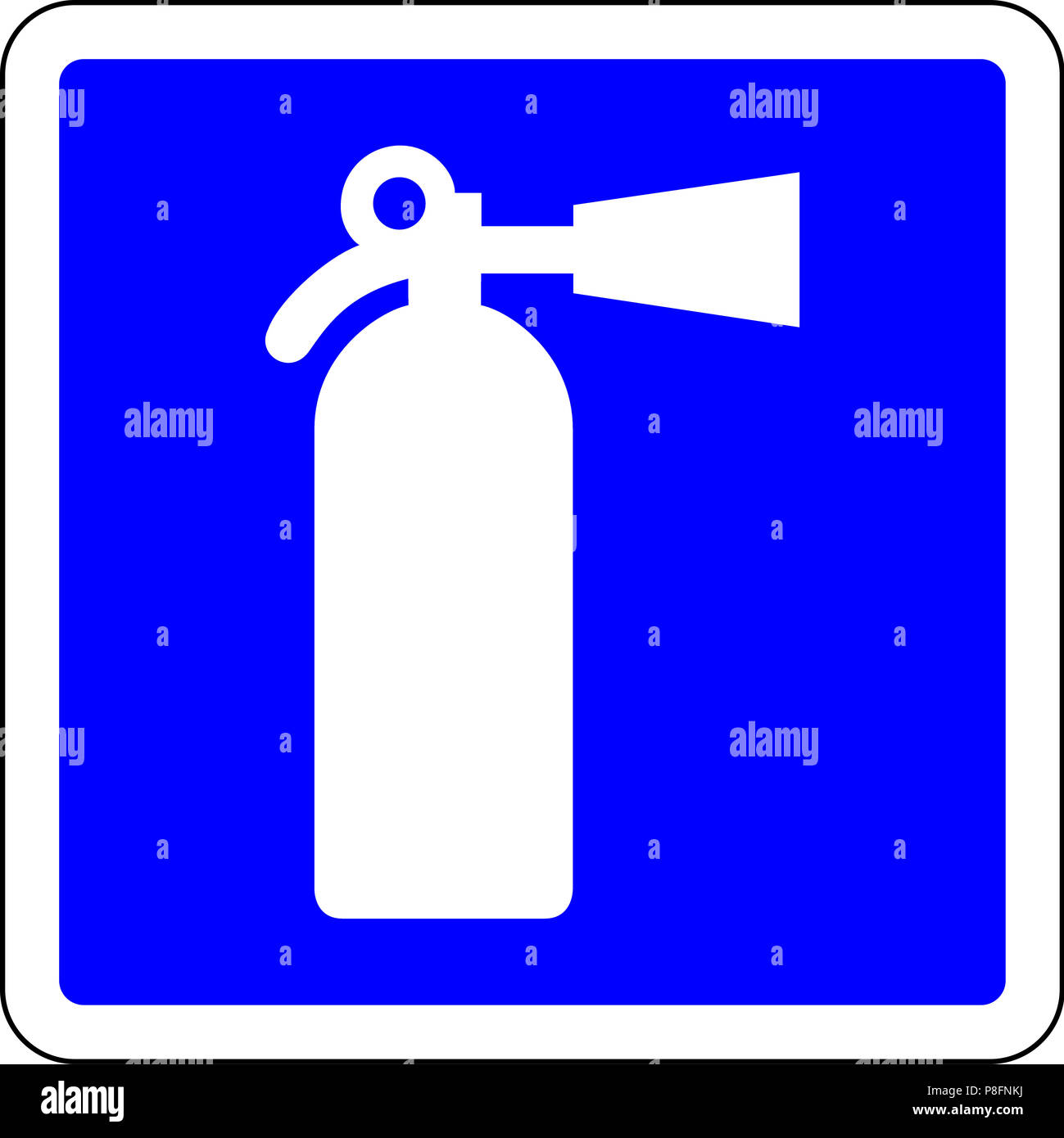 VSafety 13012AF-G Fire Extinguisher Logo Equipment Sign, Glow In Dark, 1 mm Plastic, Square, 100 mm x 100 mm, Red