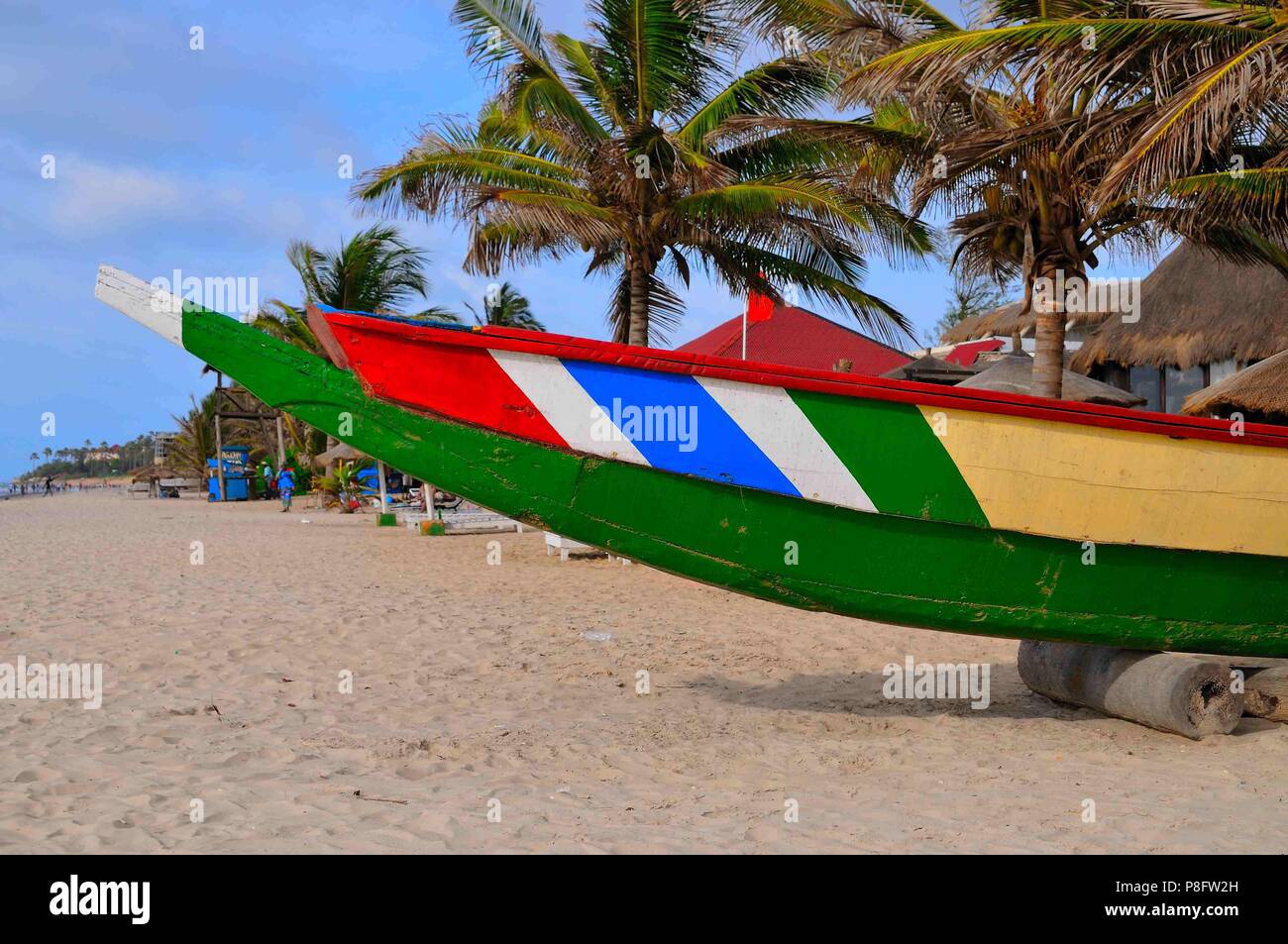 Barca da pesca della Gambia Foto Stock